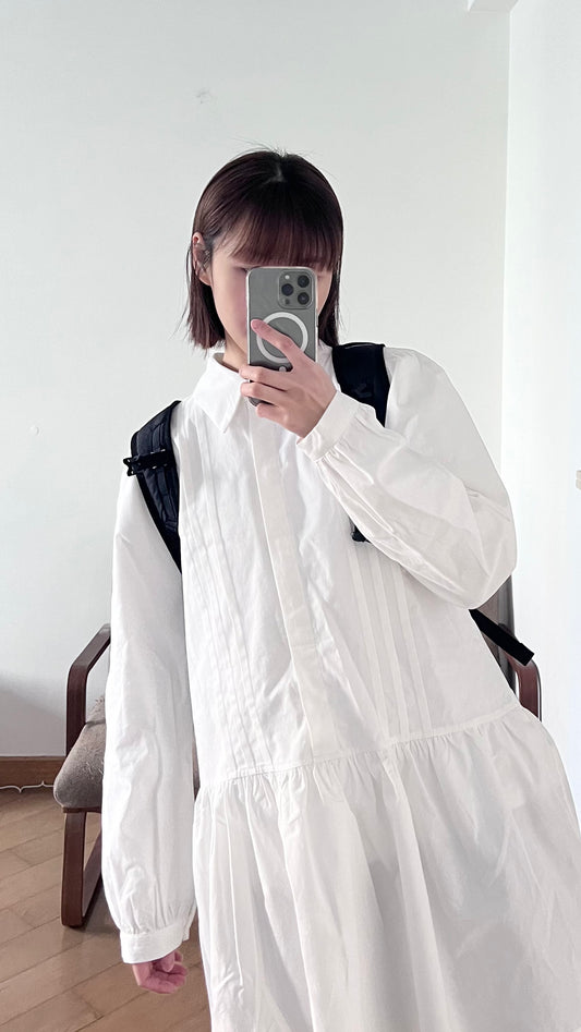 shirt dress top in white