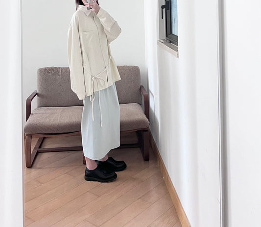 minimalist cotton skirt in baby blue (pre-order)