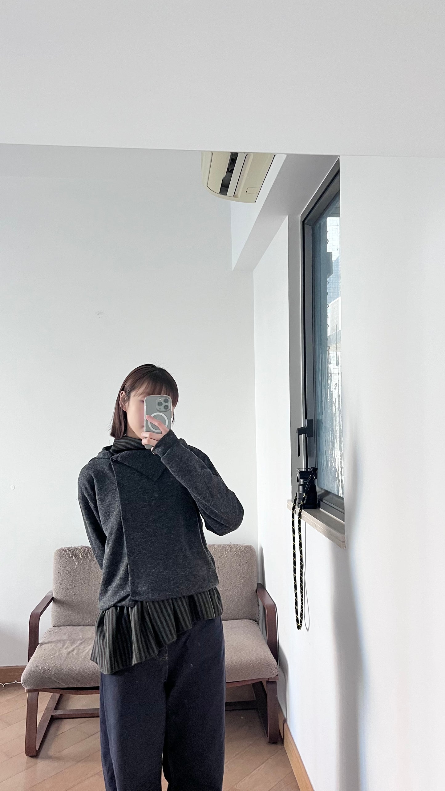 irregular cardigan in dark grey