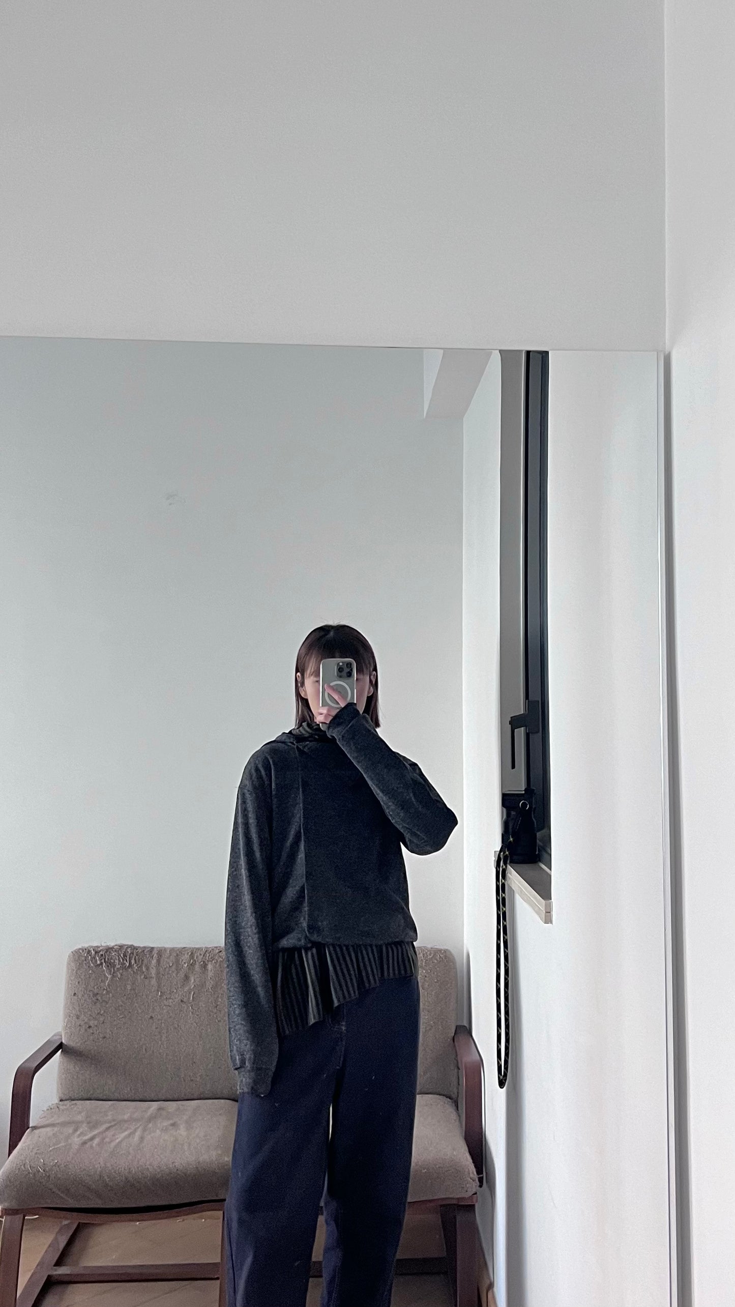 irregular cardigan in dark grey