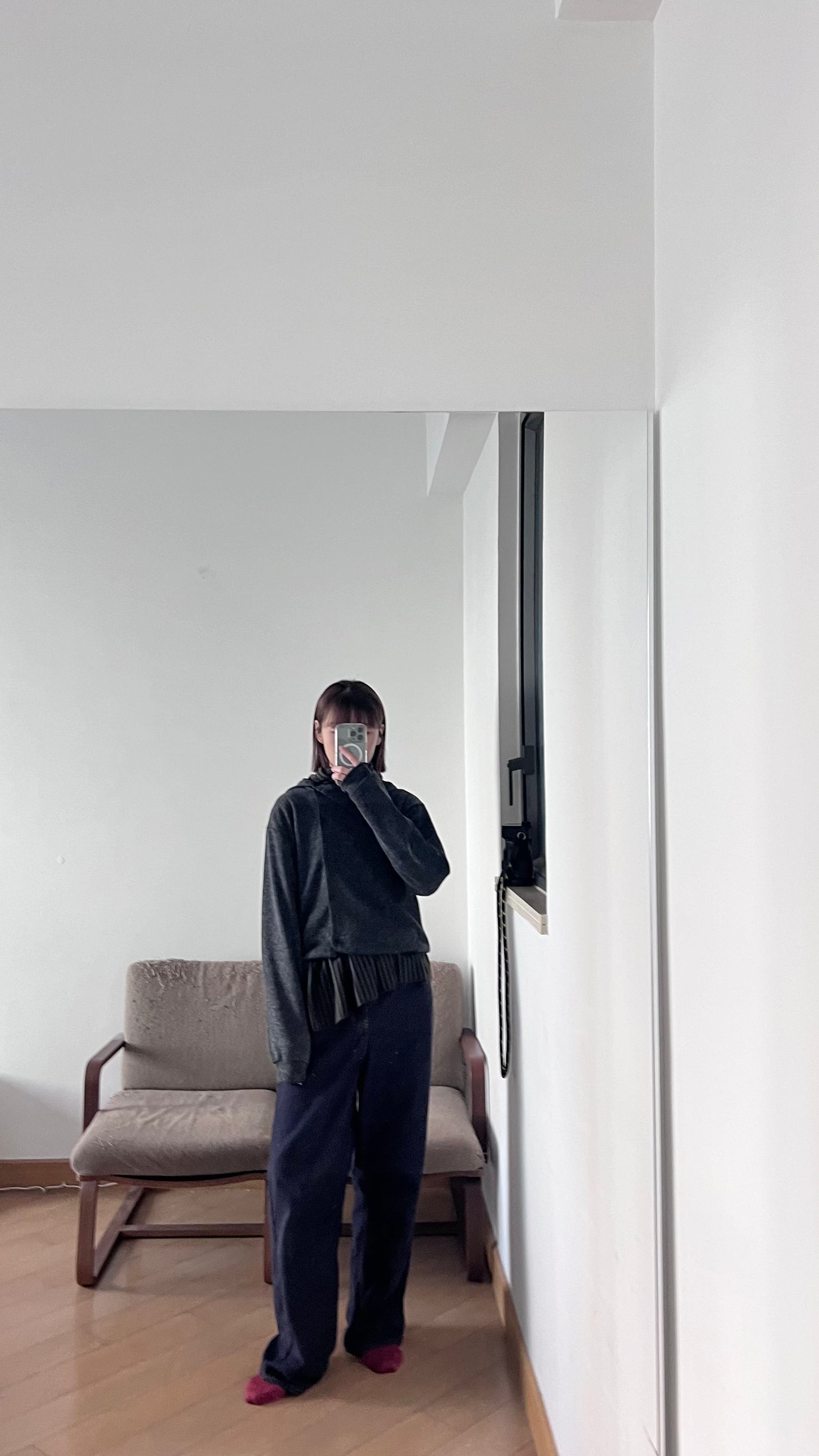 irregular cardigan in dark grey