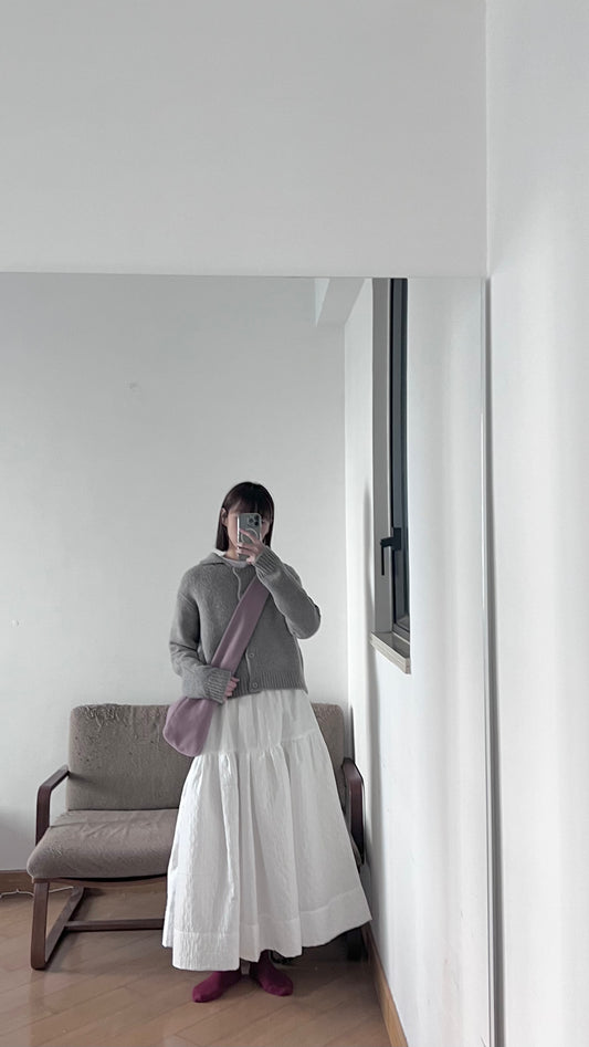 knitted shirt jacket in grey (pre-order)