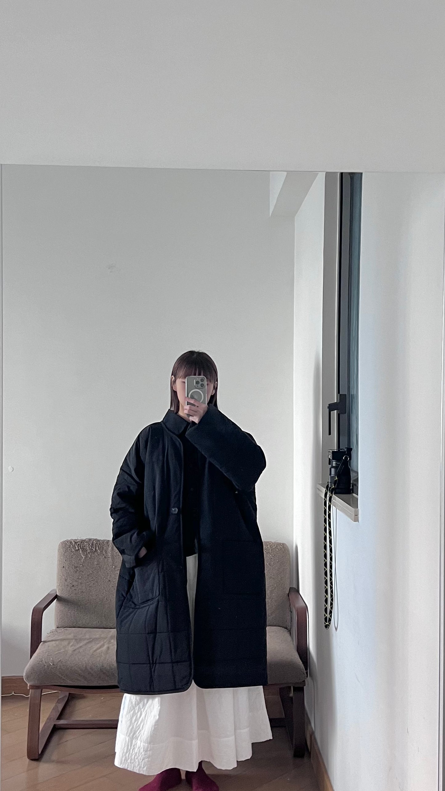 bubble padded coat in black (pre-order)