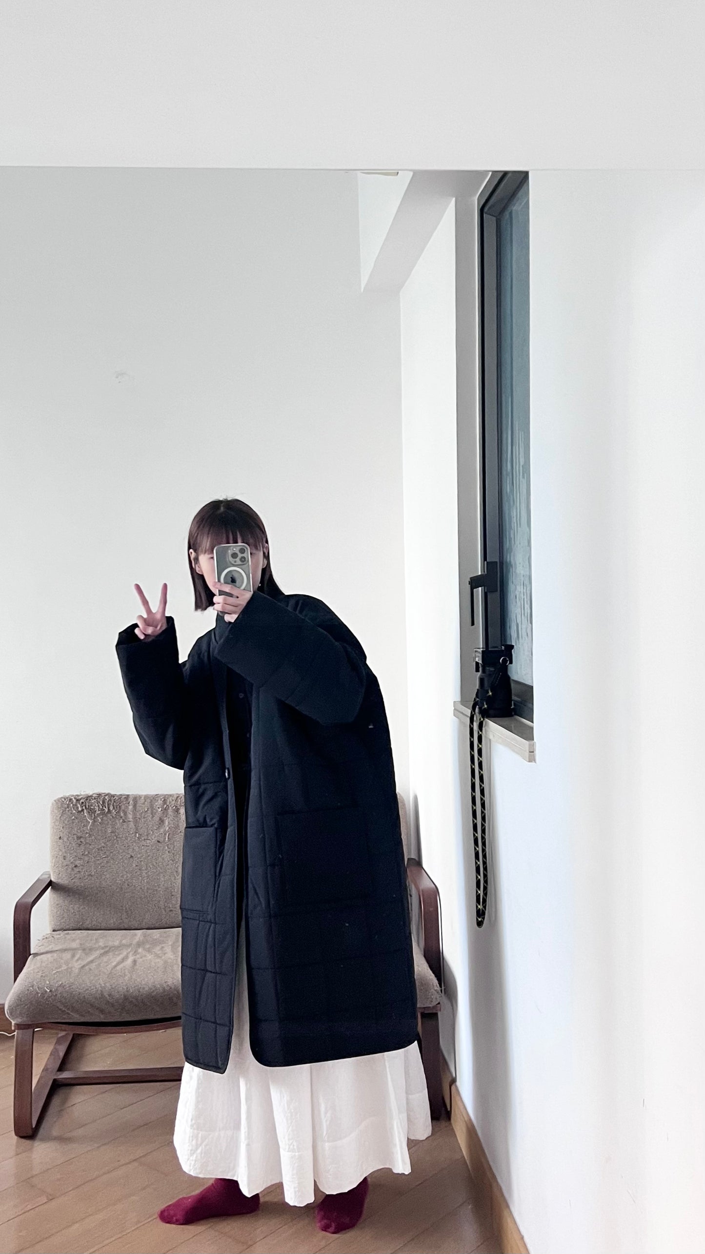 bubble padded coat in black (pre-order)