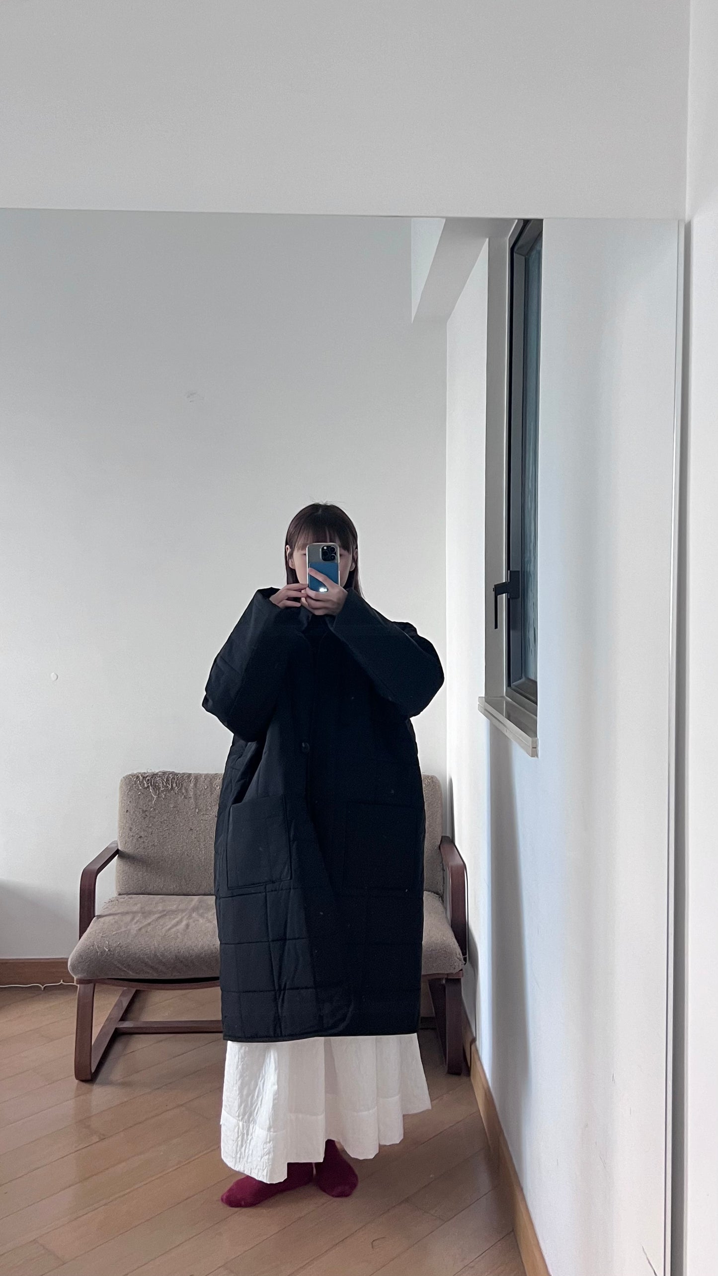 bubble padded coat in black (pre-order)