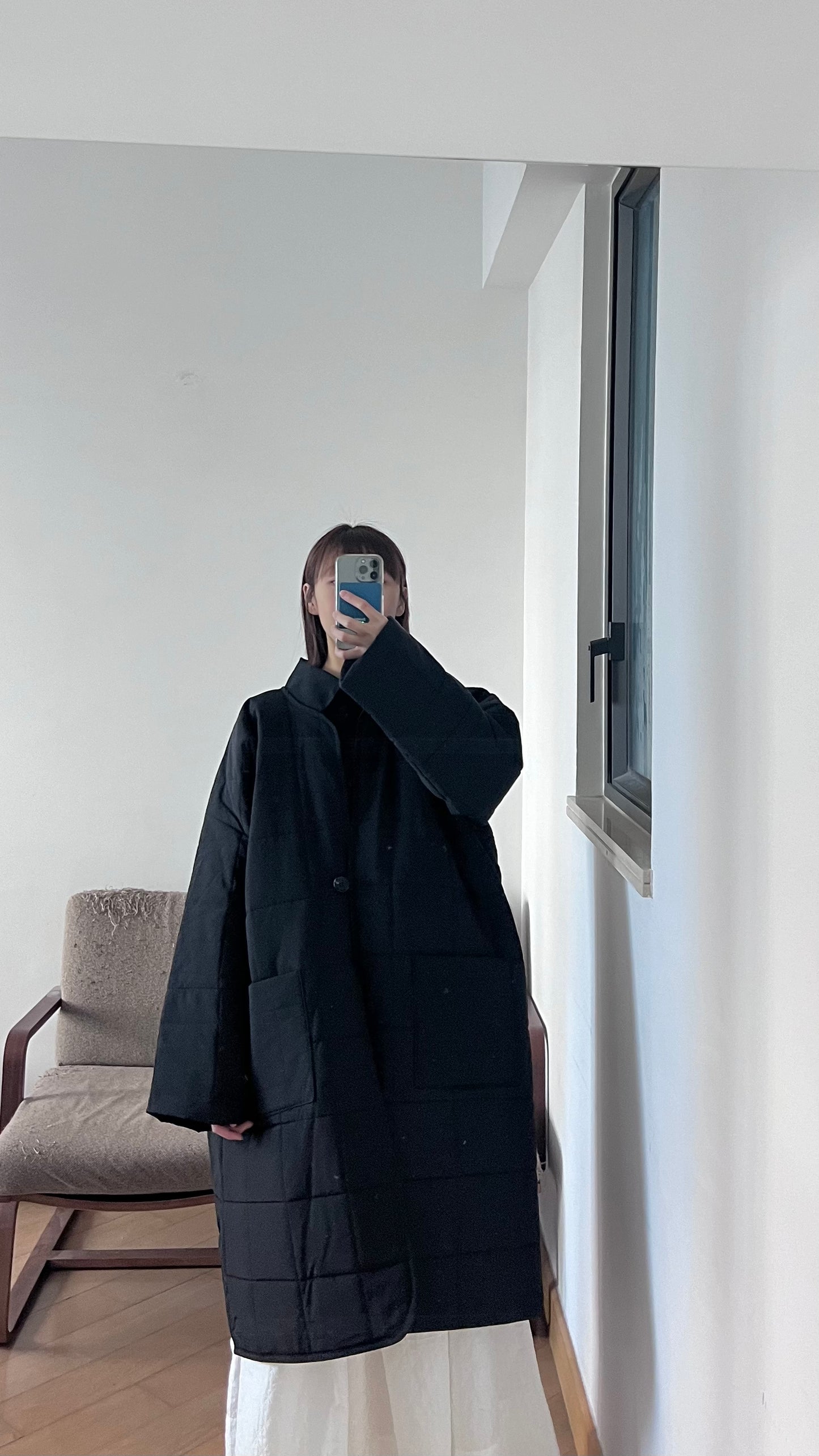 bubble padded coat in black (pre-order)