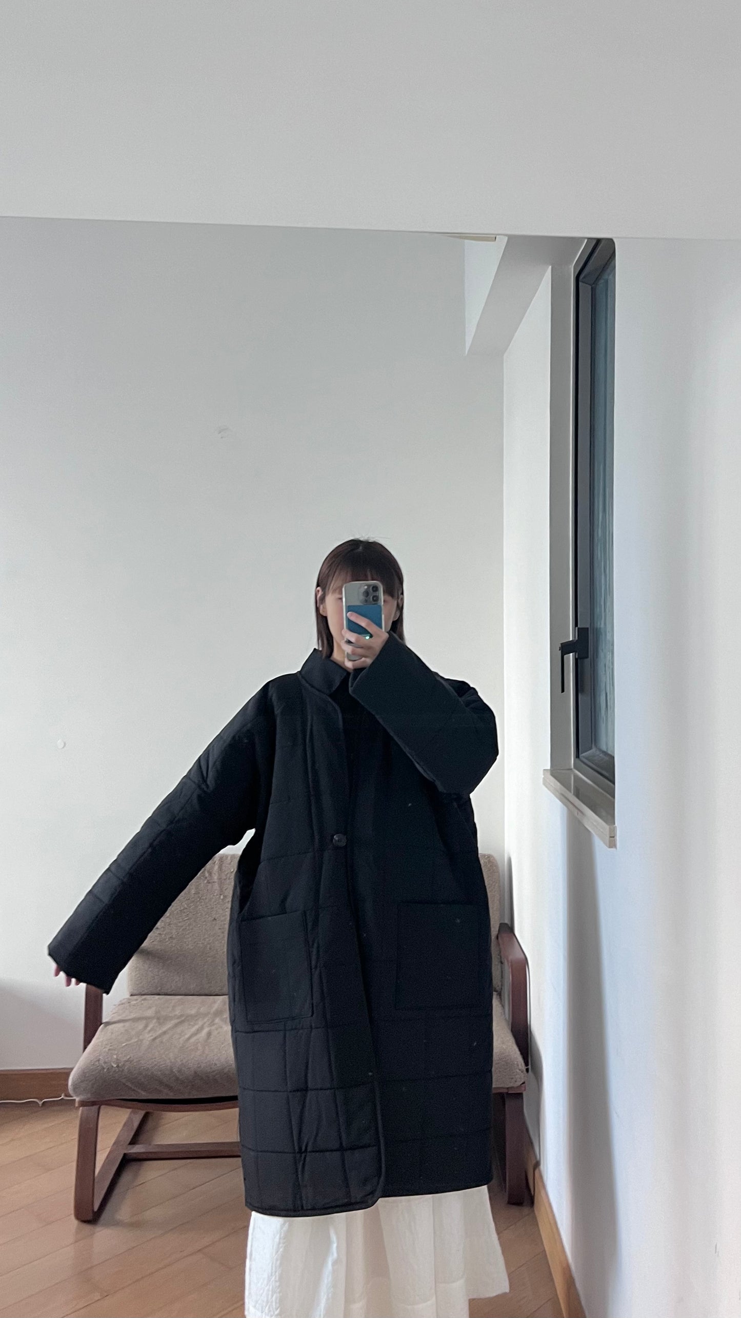 bubble padded coat in black (pre-order)