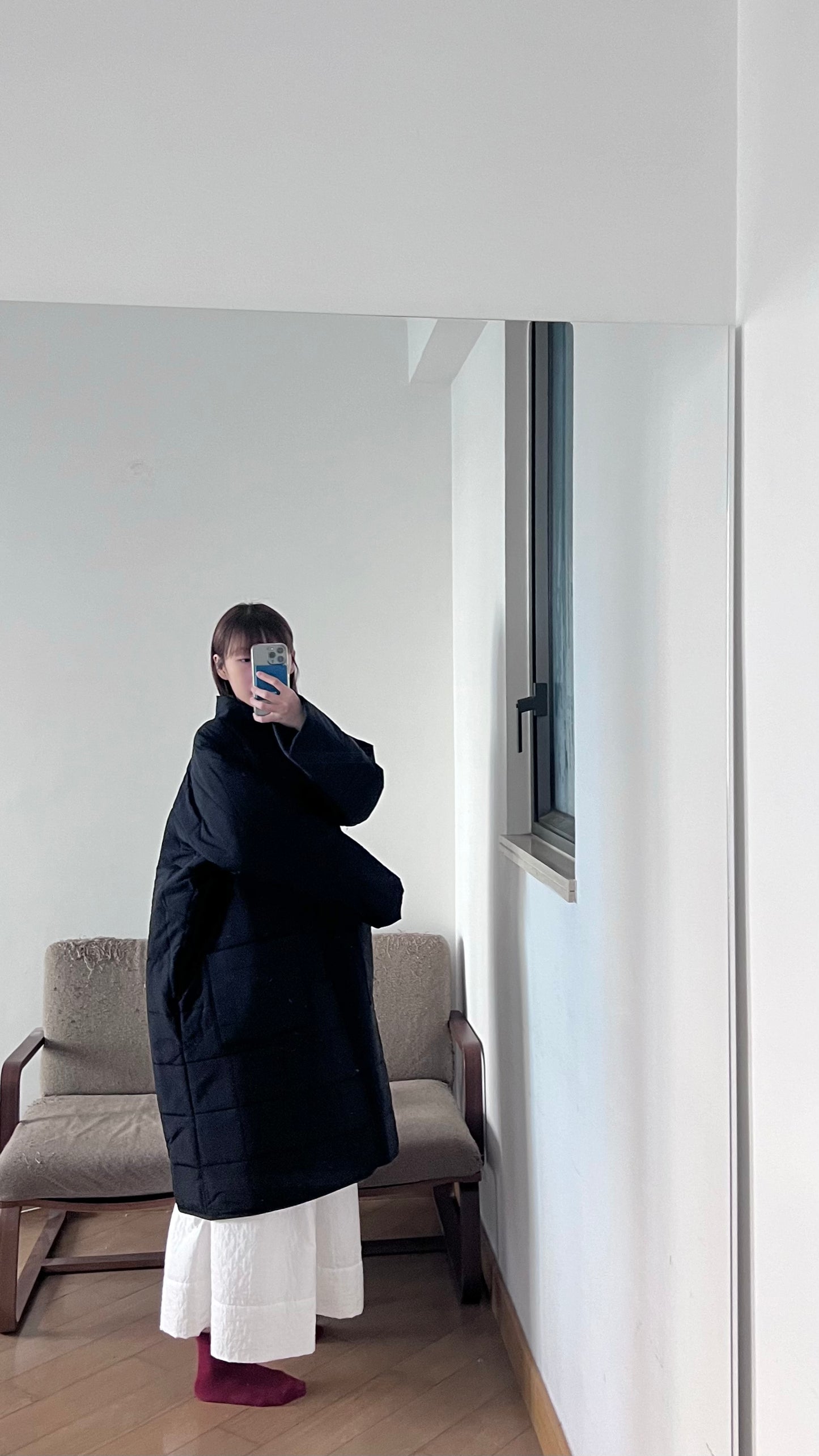 bubble padded coat in black (pre-order)