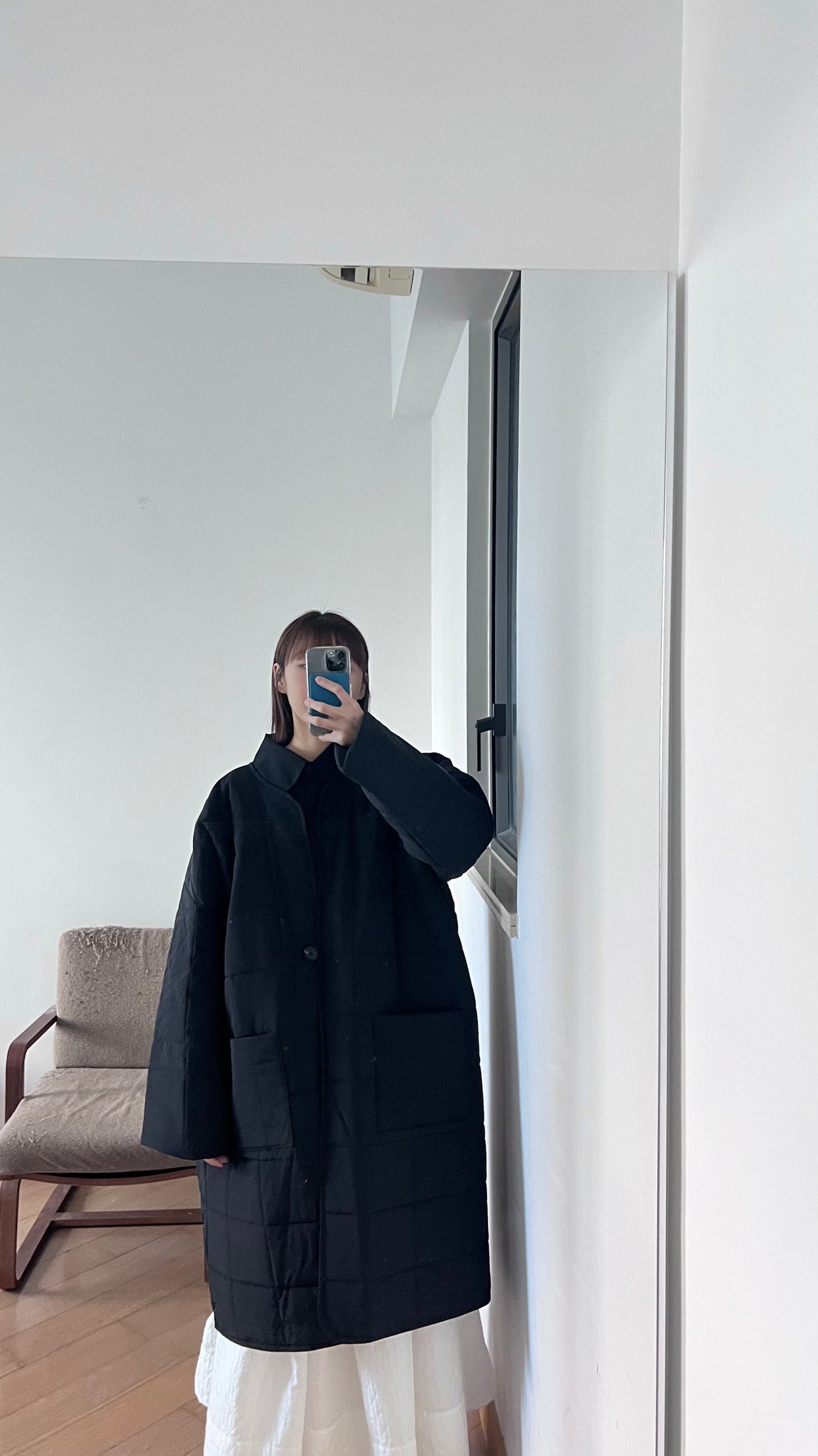 bubble padded coat in black (pre-order)