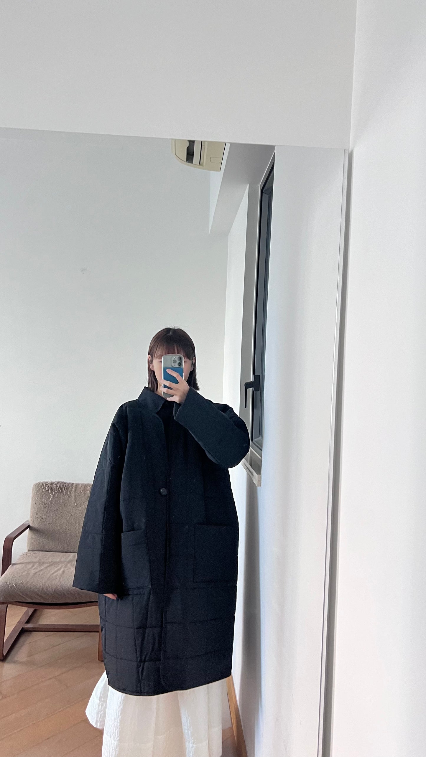 bubble padded coat in black (pre-order)