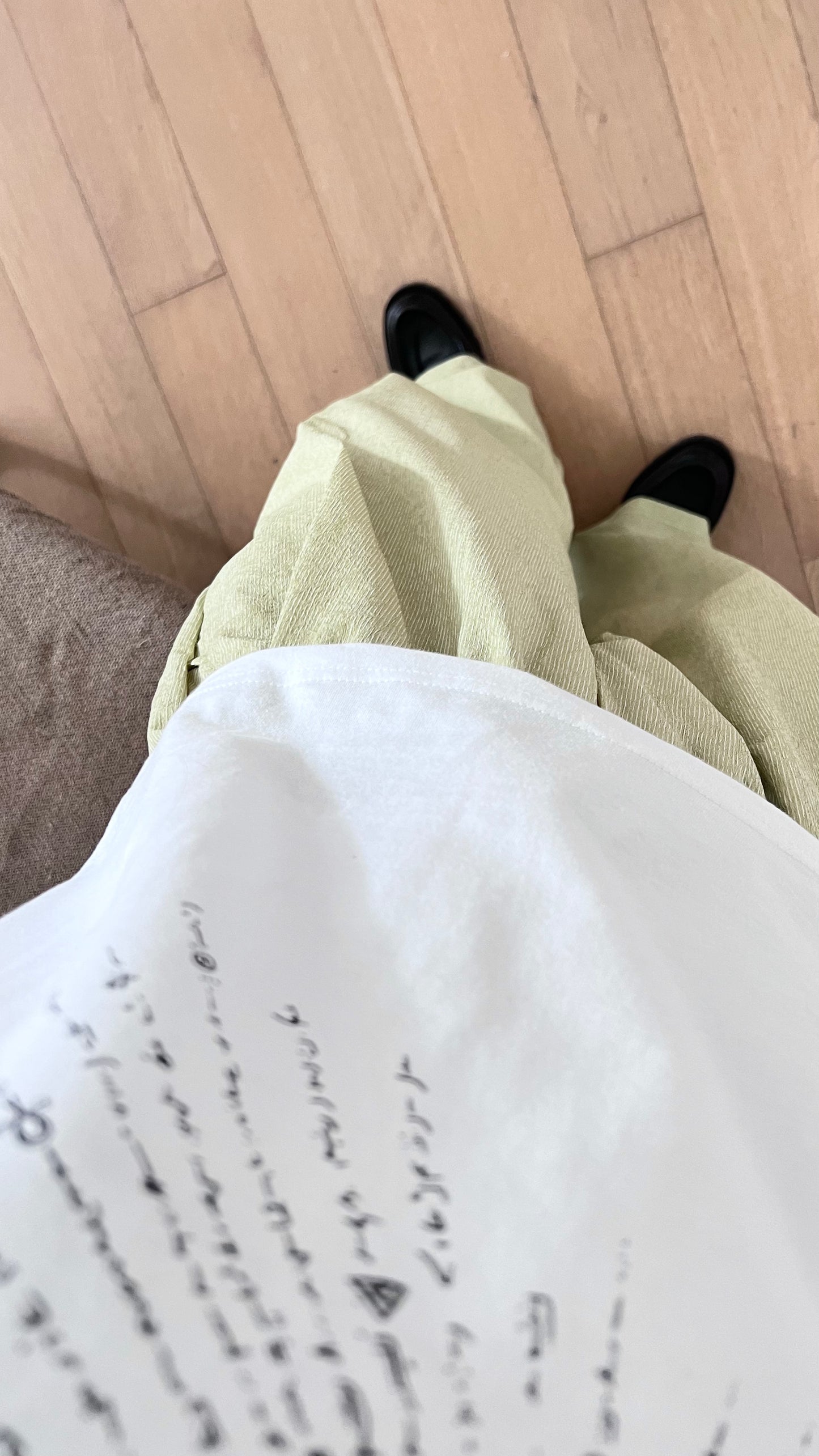 striped wide pants in avocado (pre-order)