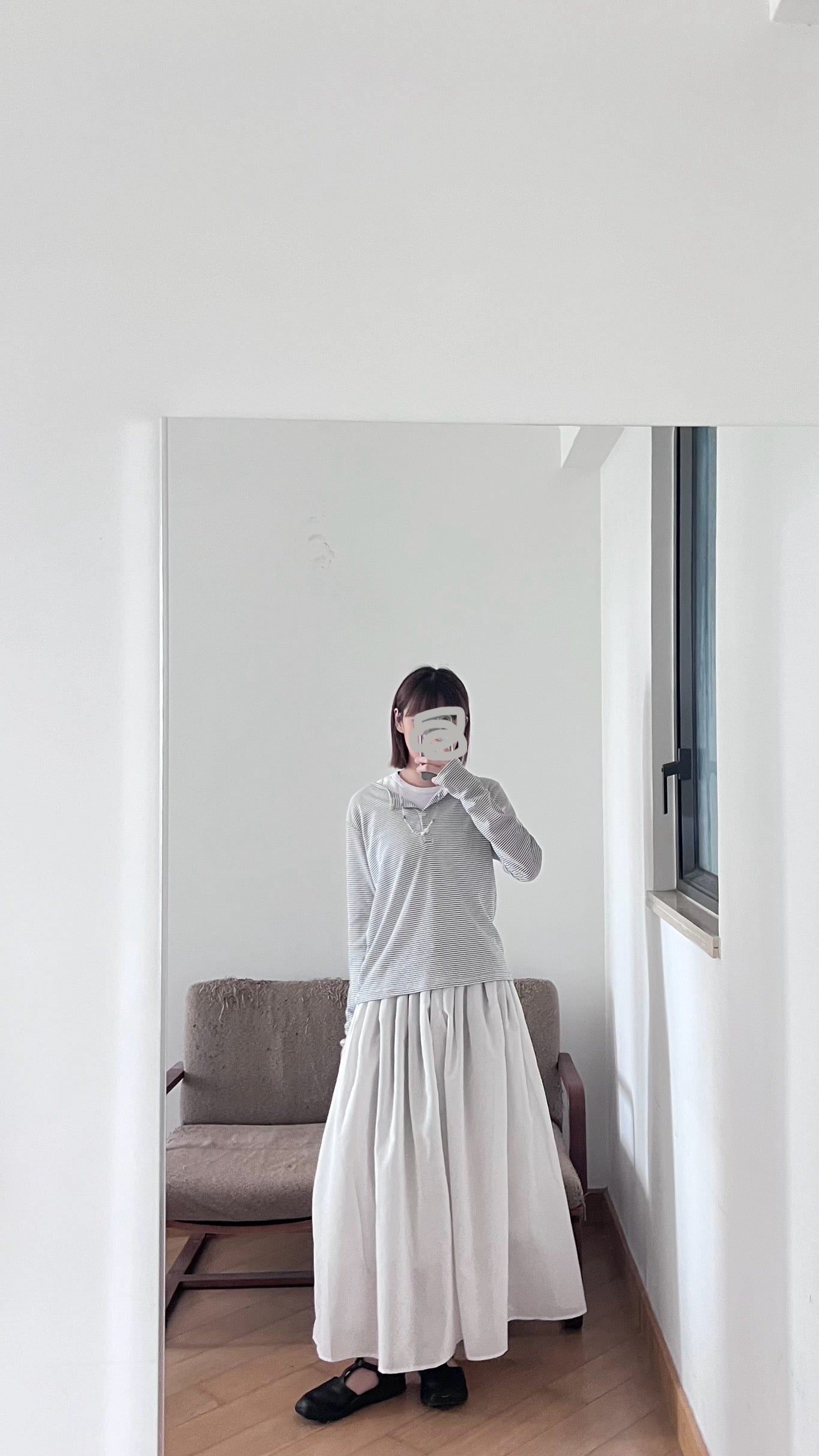 veil striped tee in brown (pre-order)