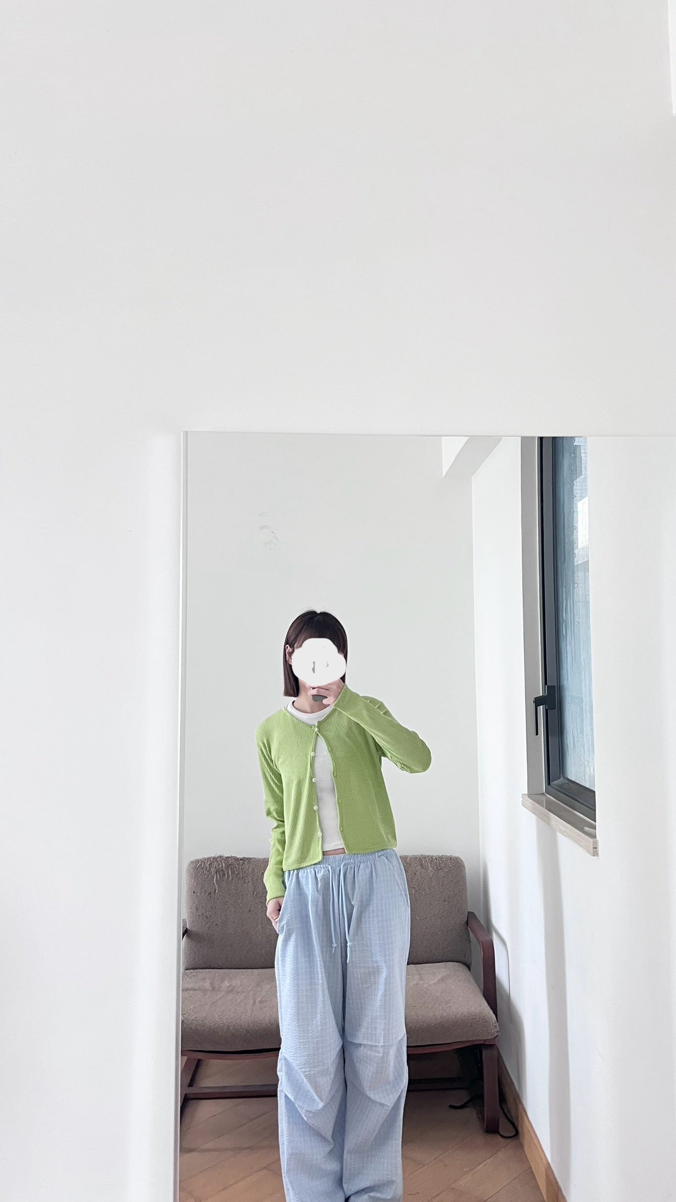 painted days cardigan in green