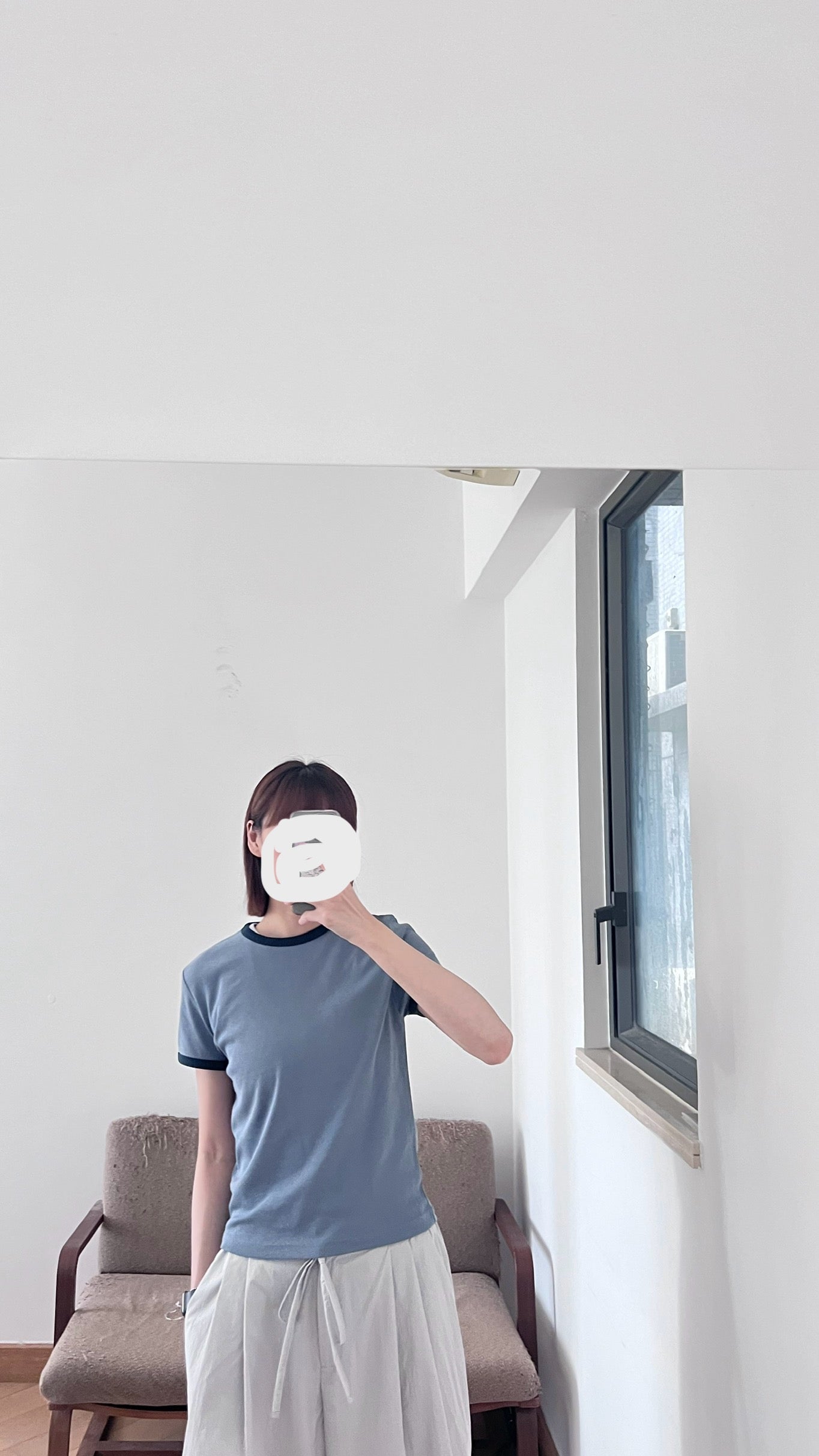 cleanline contrast tee in dusty blue (pre-order)