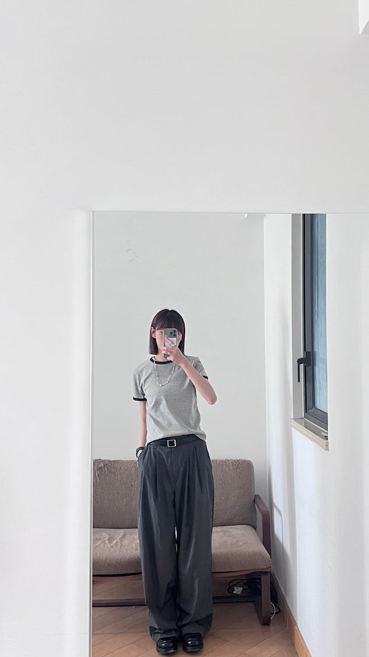 lightproof low-waist trousers in charcoal (pre-order)