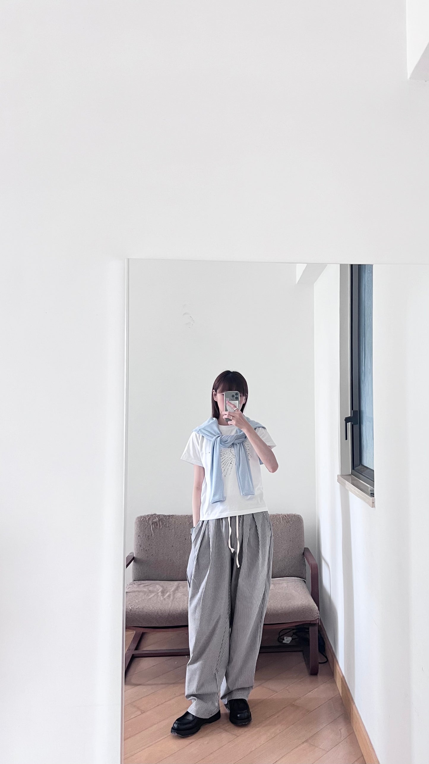 painted days cardigan in baby-blue