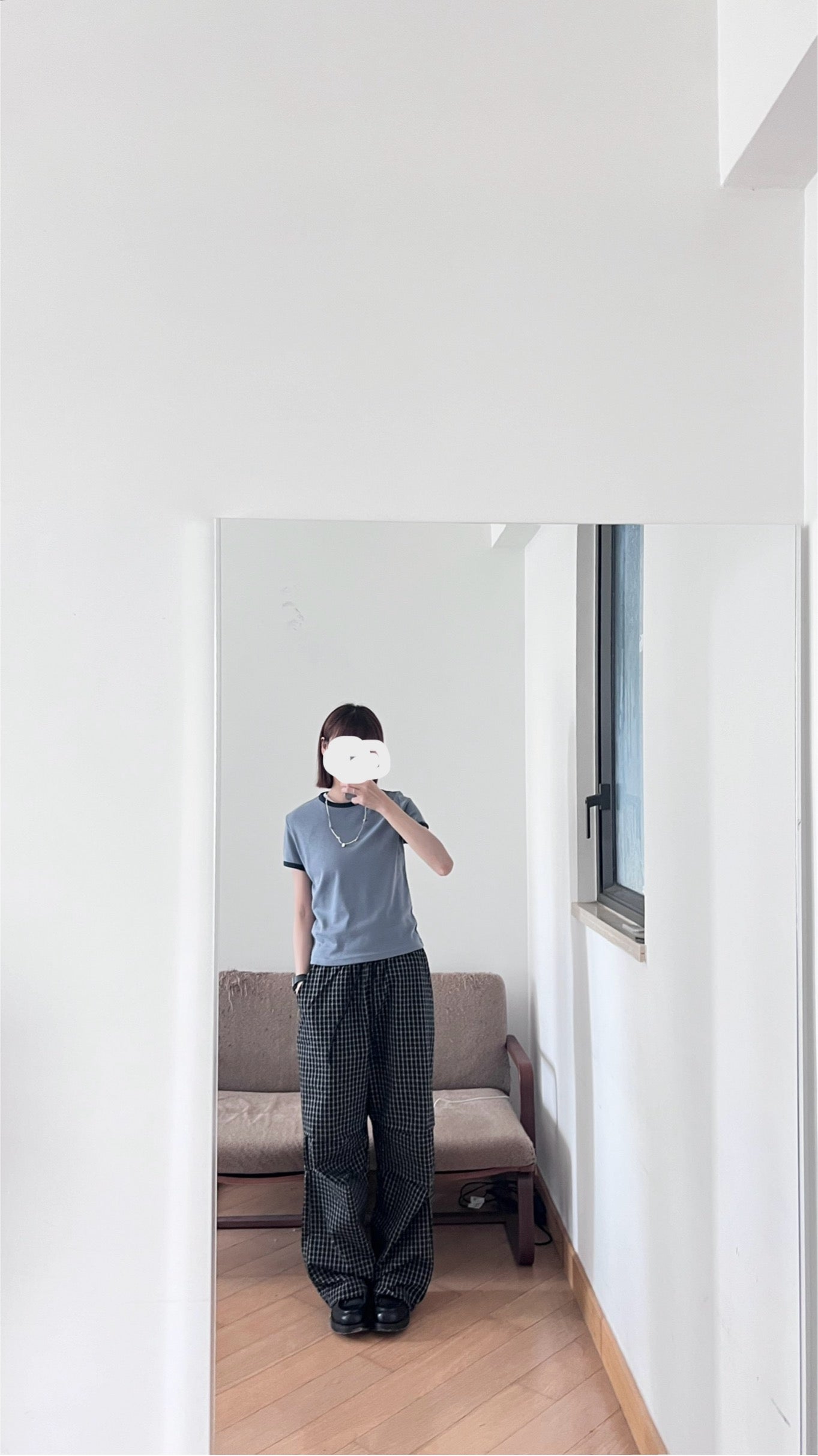 toi checked pants in black (pre-order)