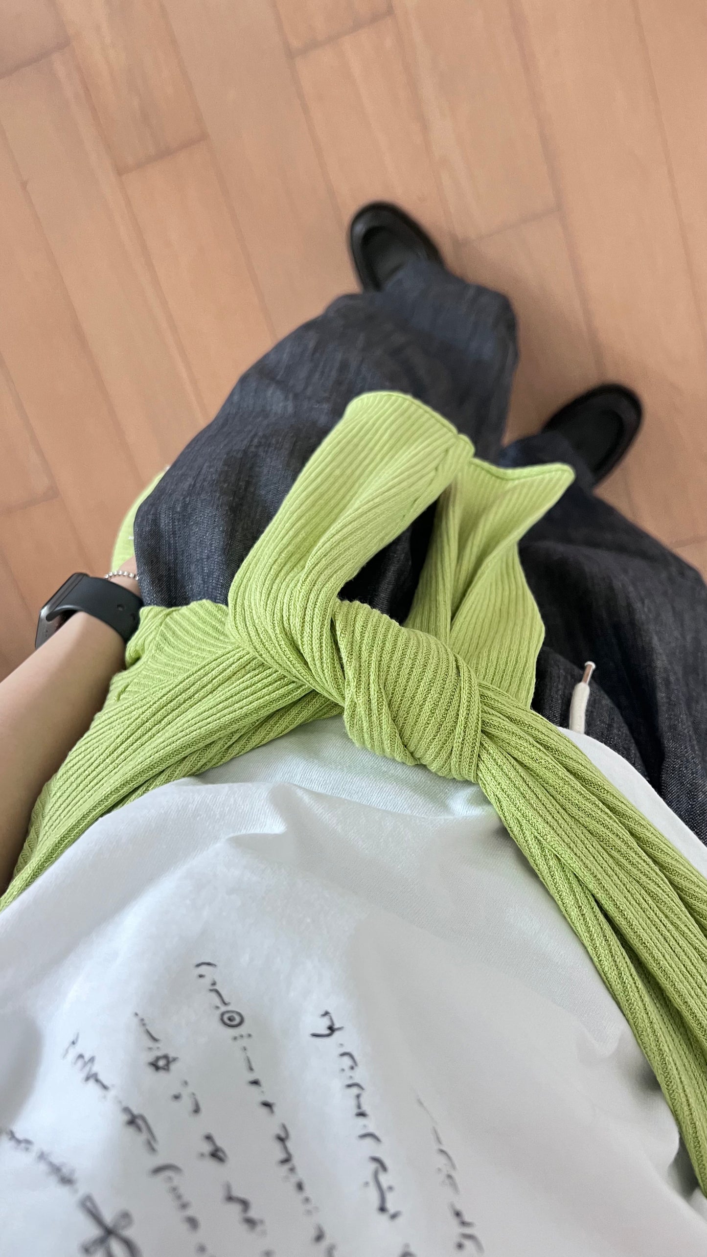 painted days cardigan in green