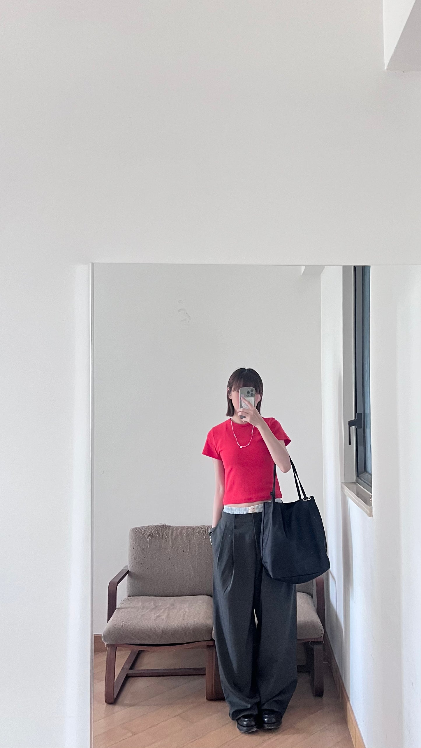 classic low-waisted wide pants in grey (pre-order)