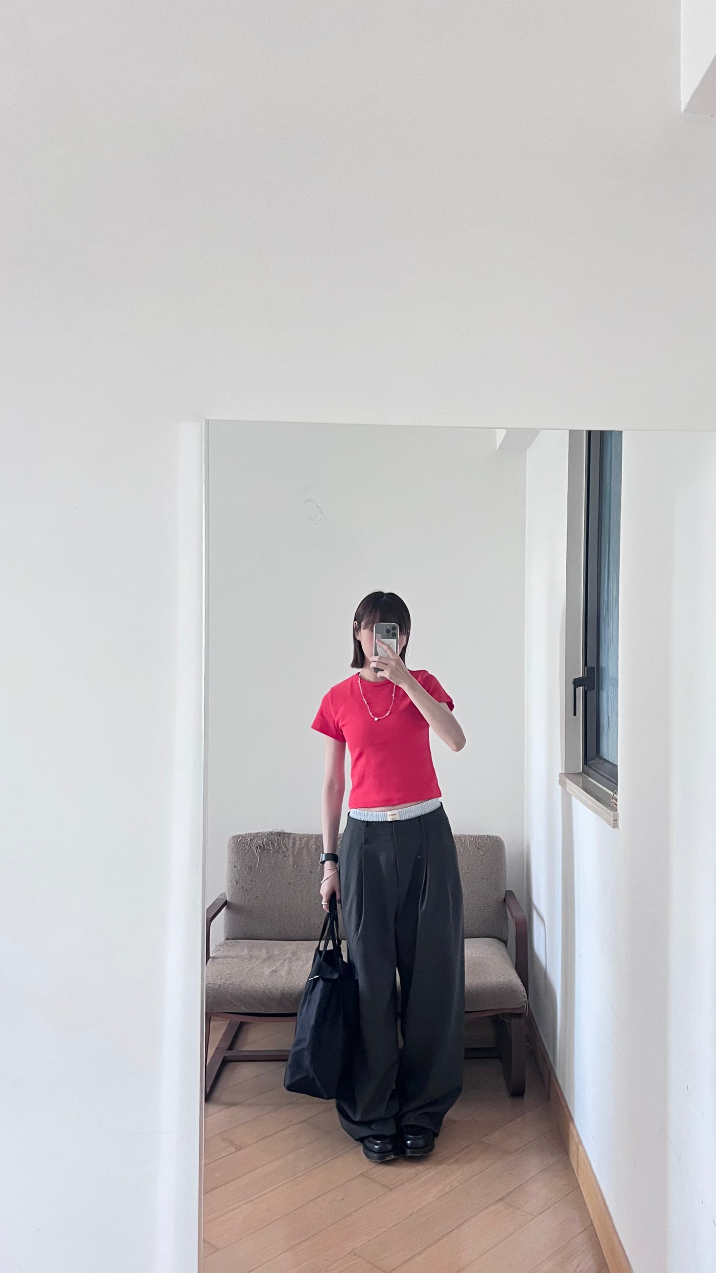 classic low-waisted wide pants in grey (pre-order)