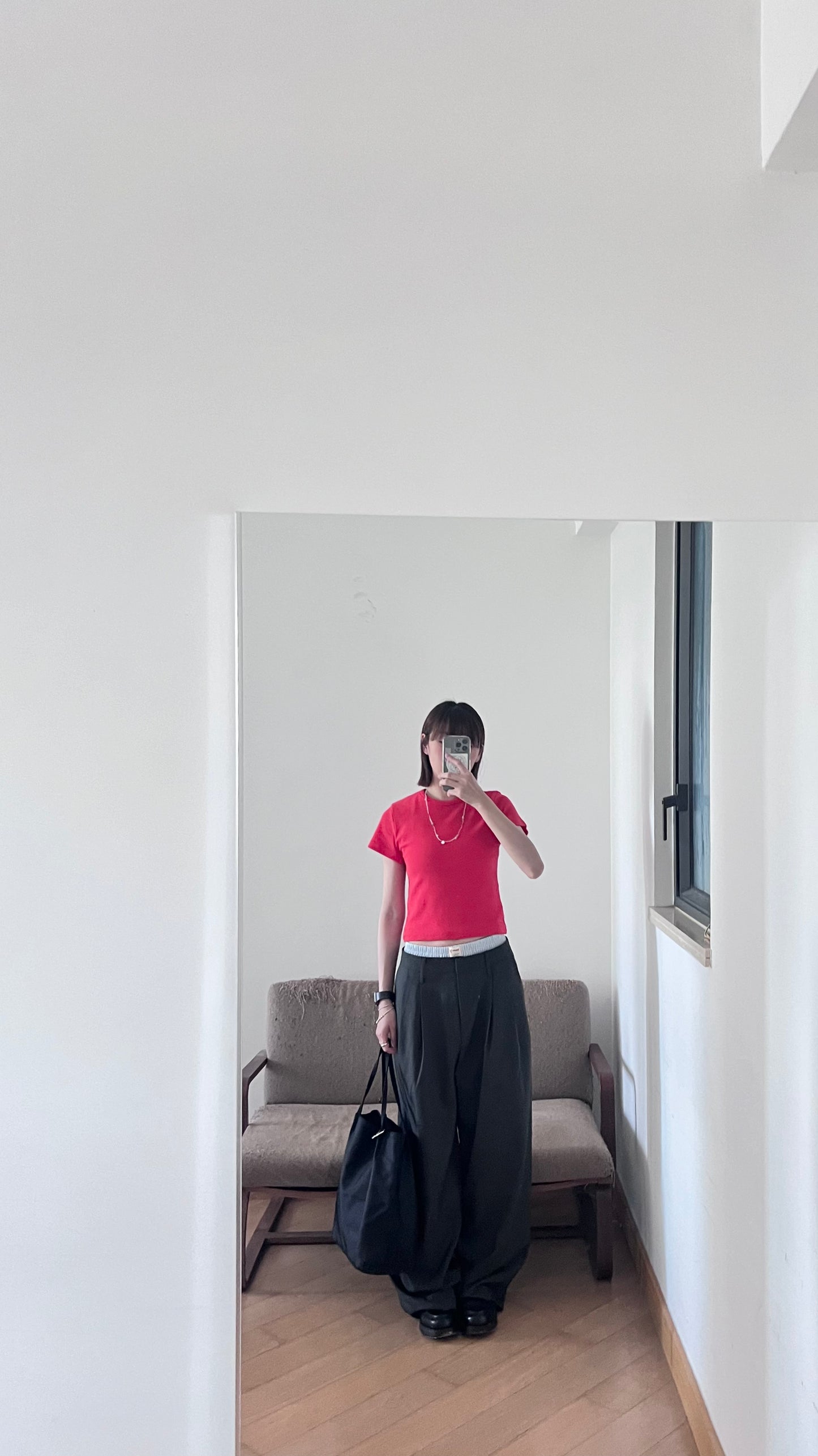 basic colorful skinny tee in red