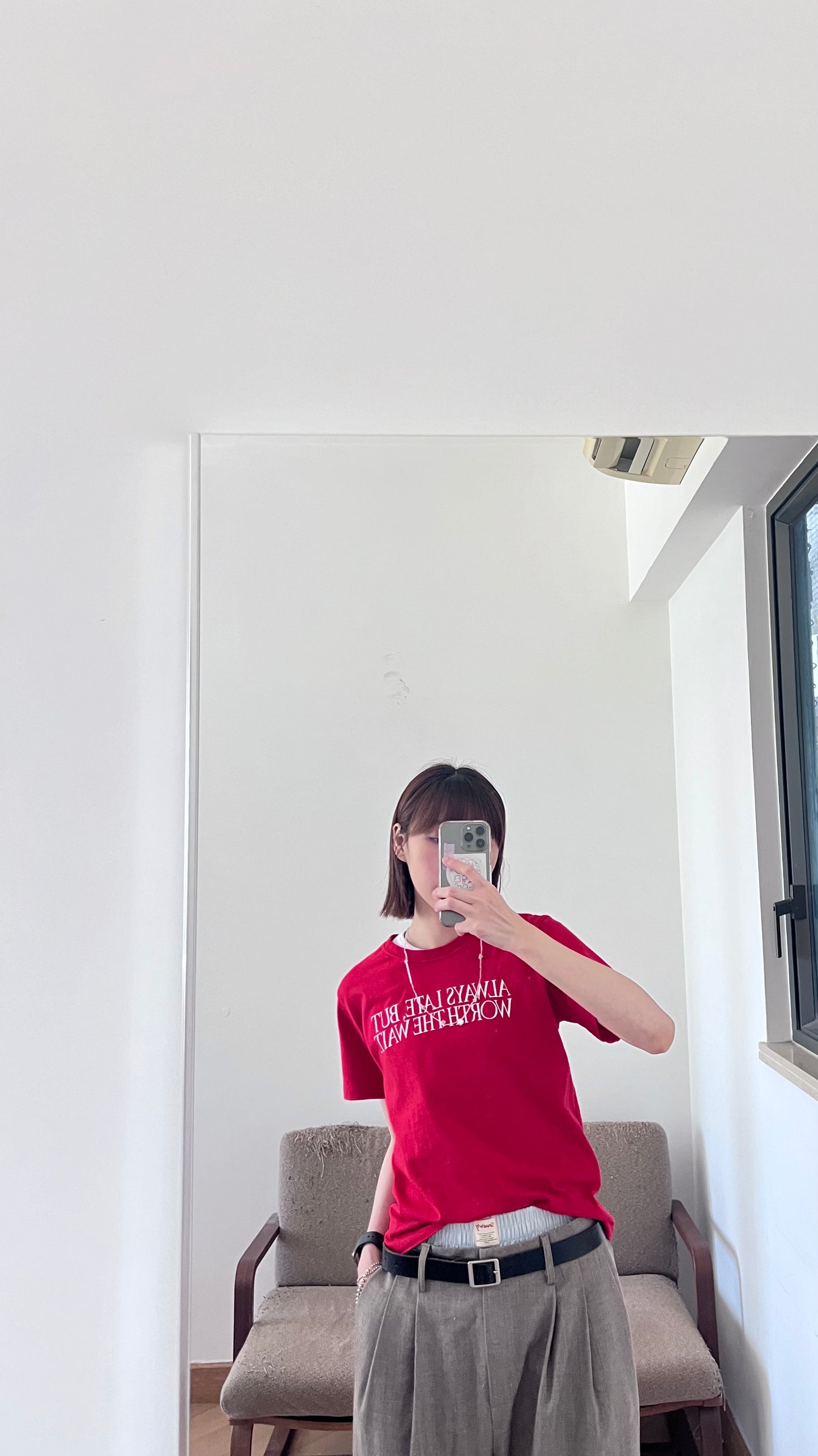 print loose fit tee in red (pre-order)