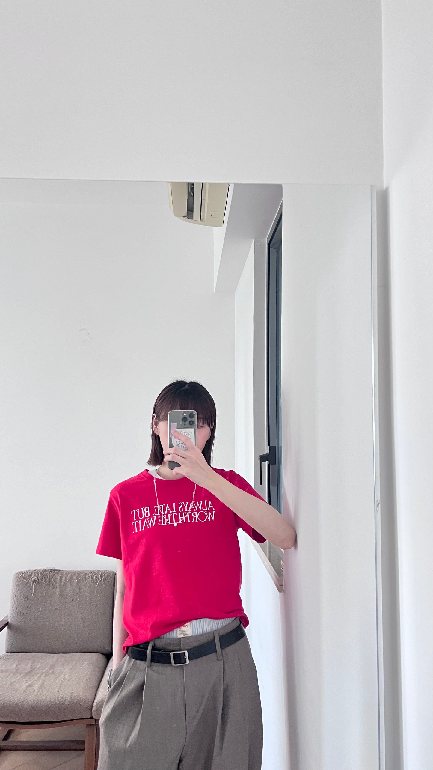 print loose fit tee in red (pre-order)