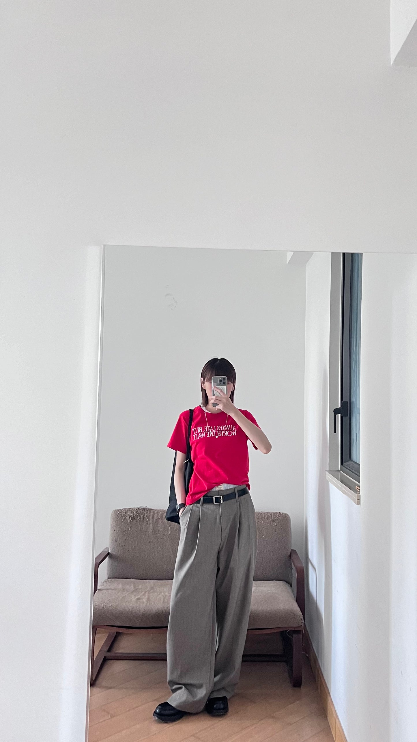 print loose fit tee in red (pre-order)