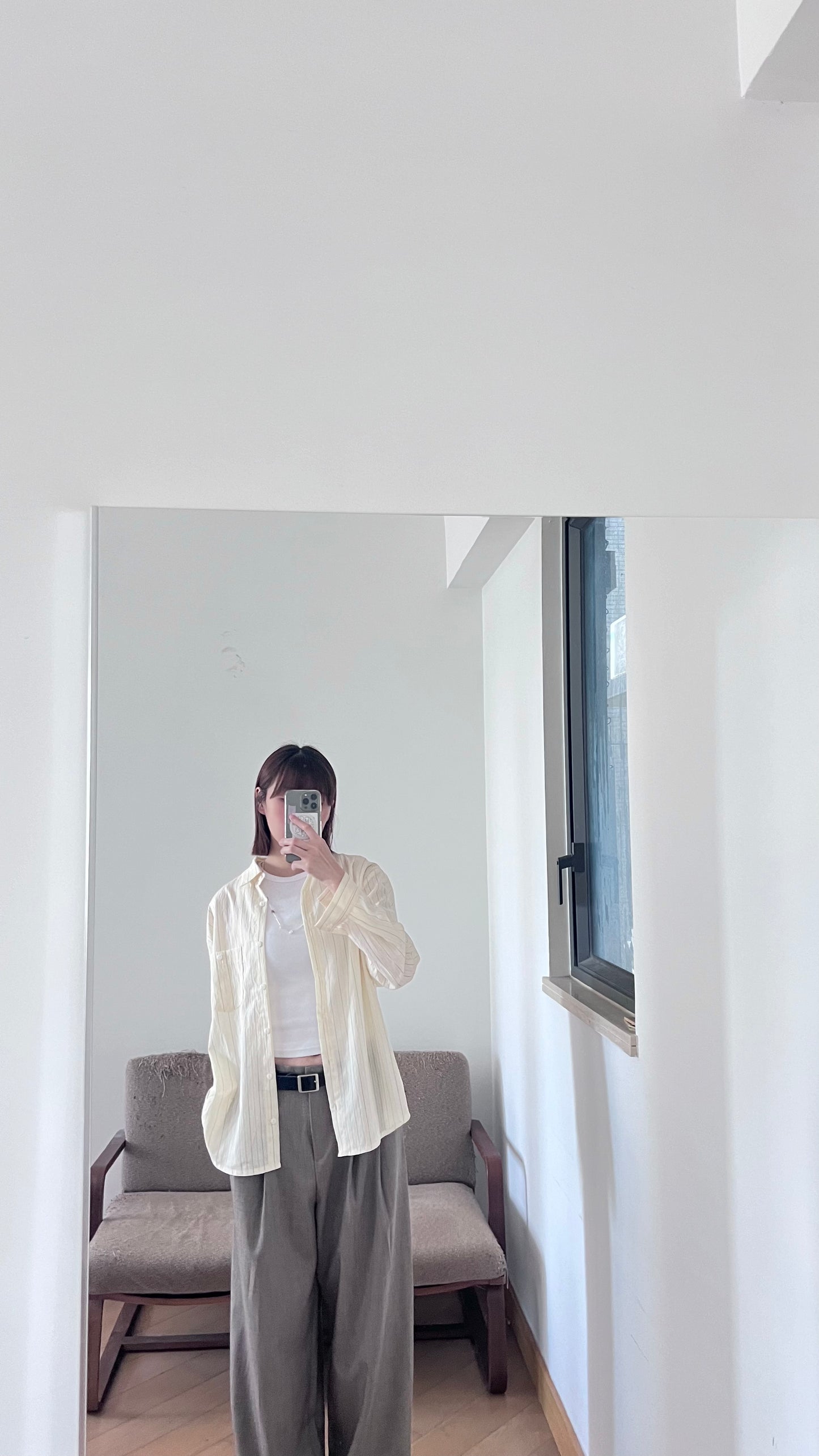 breezy stripe tencel shirt in lemon