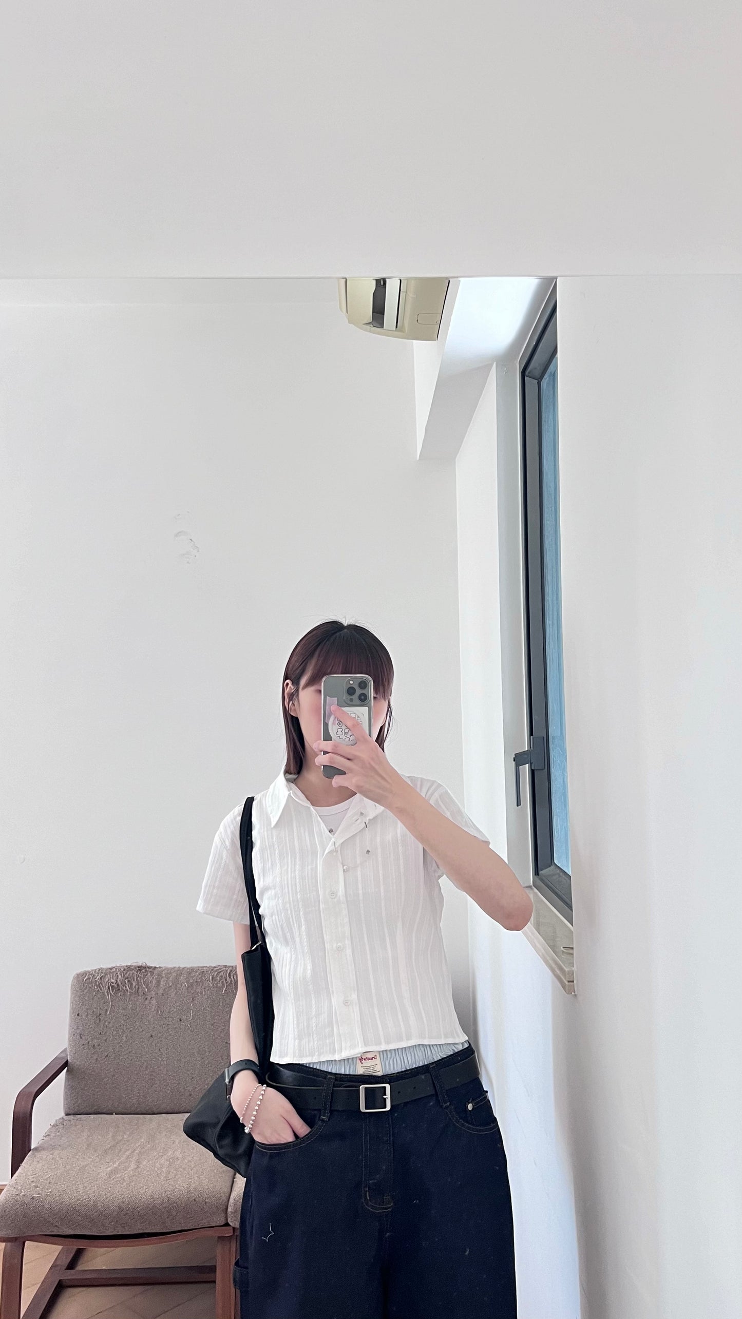 shadowfit retro shirt in white