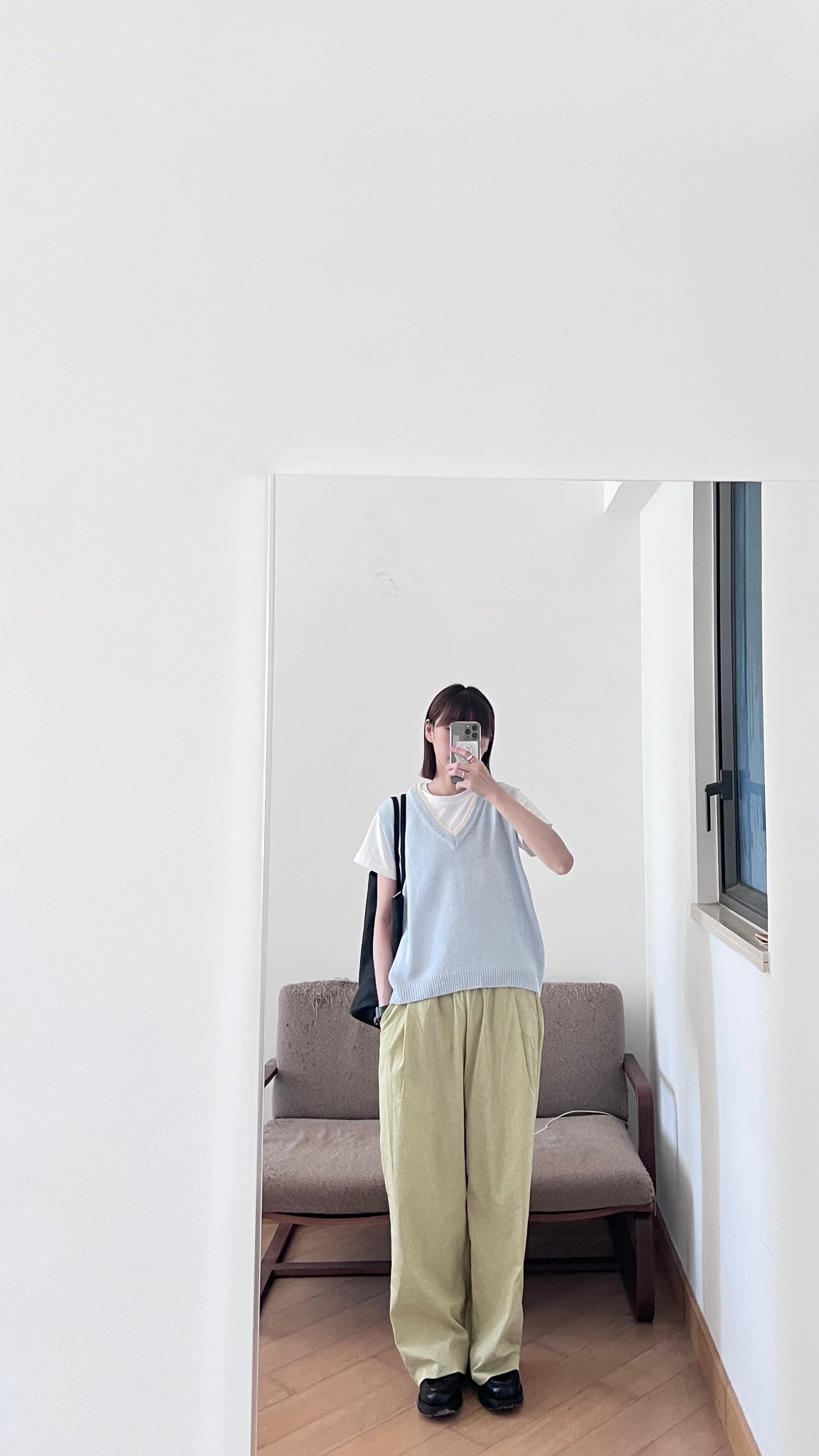 striped wide pants in avocado (pre-order)