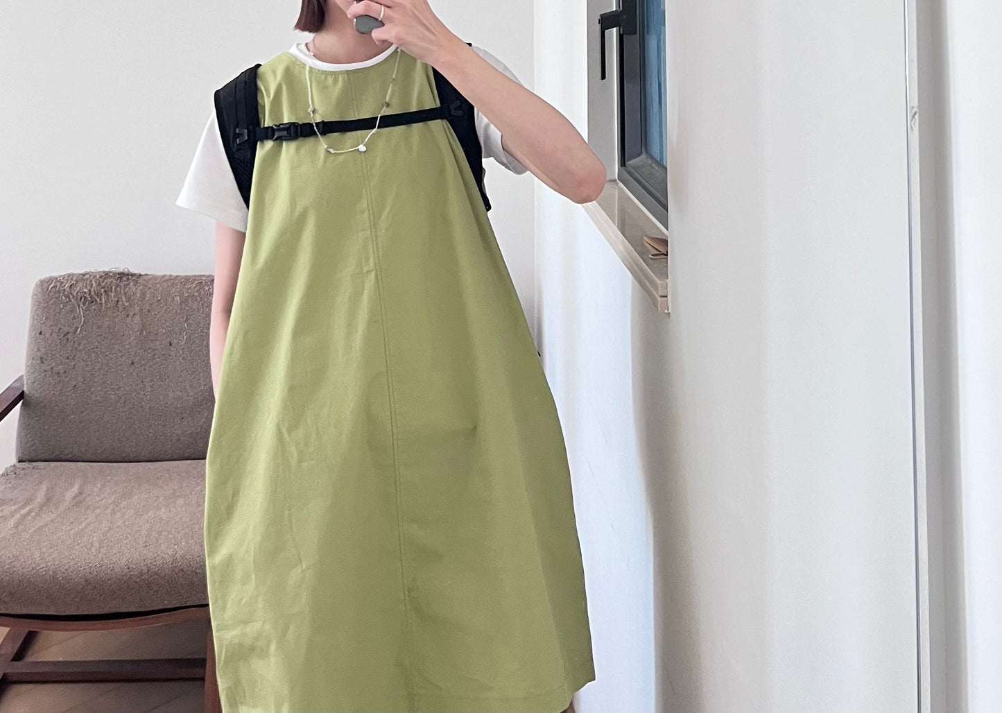 float tank dress top in green