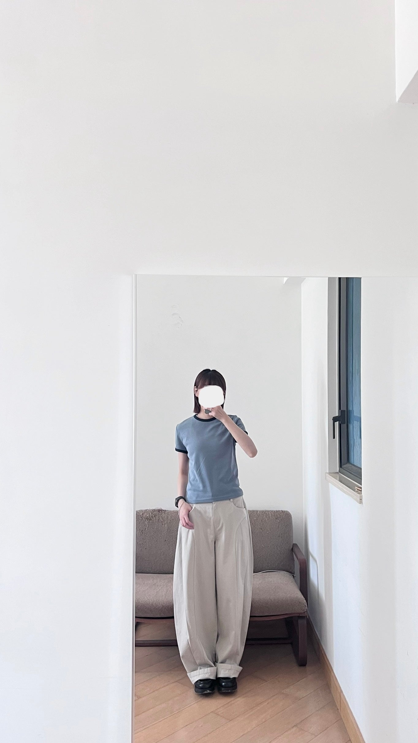 cleanline contrast tee in dusty blue (pre-order)