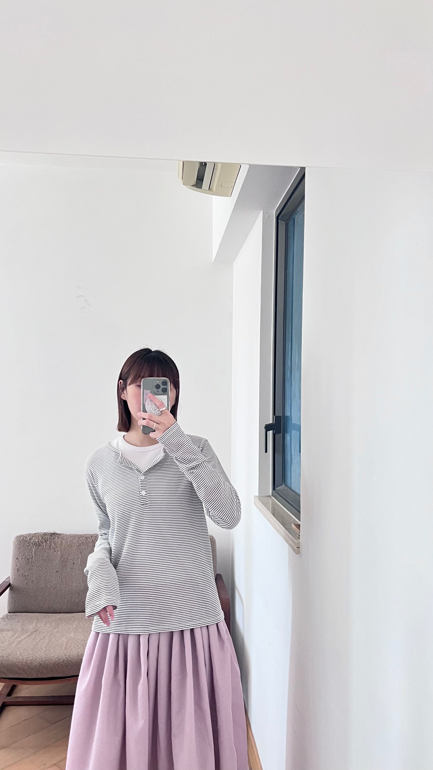veil striped tee in brown (pre-order)