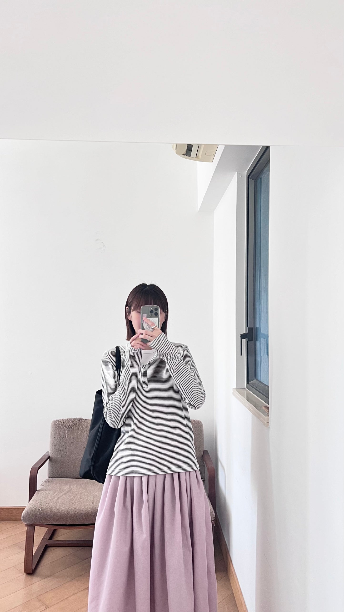 veil striped tee in brown (pre-order)