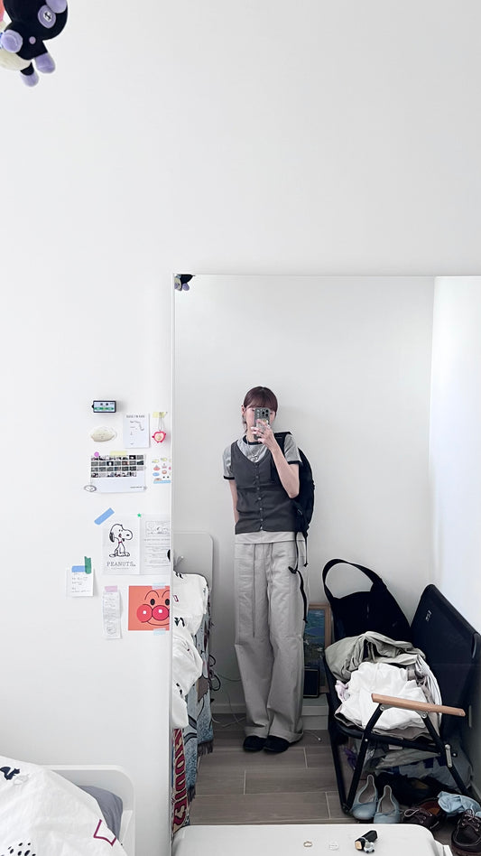 Leon cookies button tank top in charcoal (pre-order)