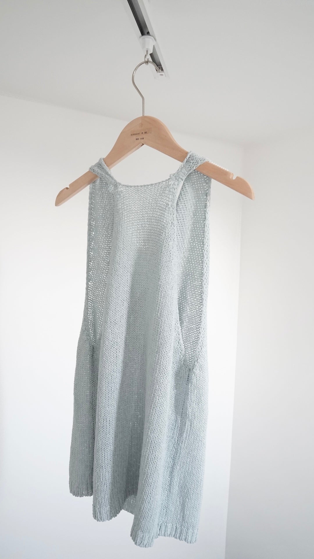 evelyn linen cotton deep v-neck knit vest in sora (pre-order)