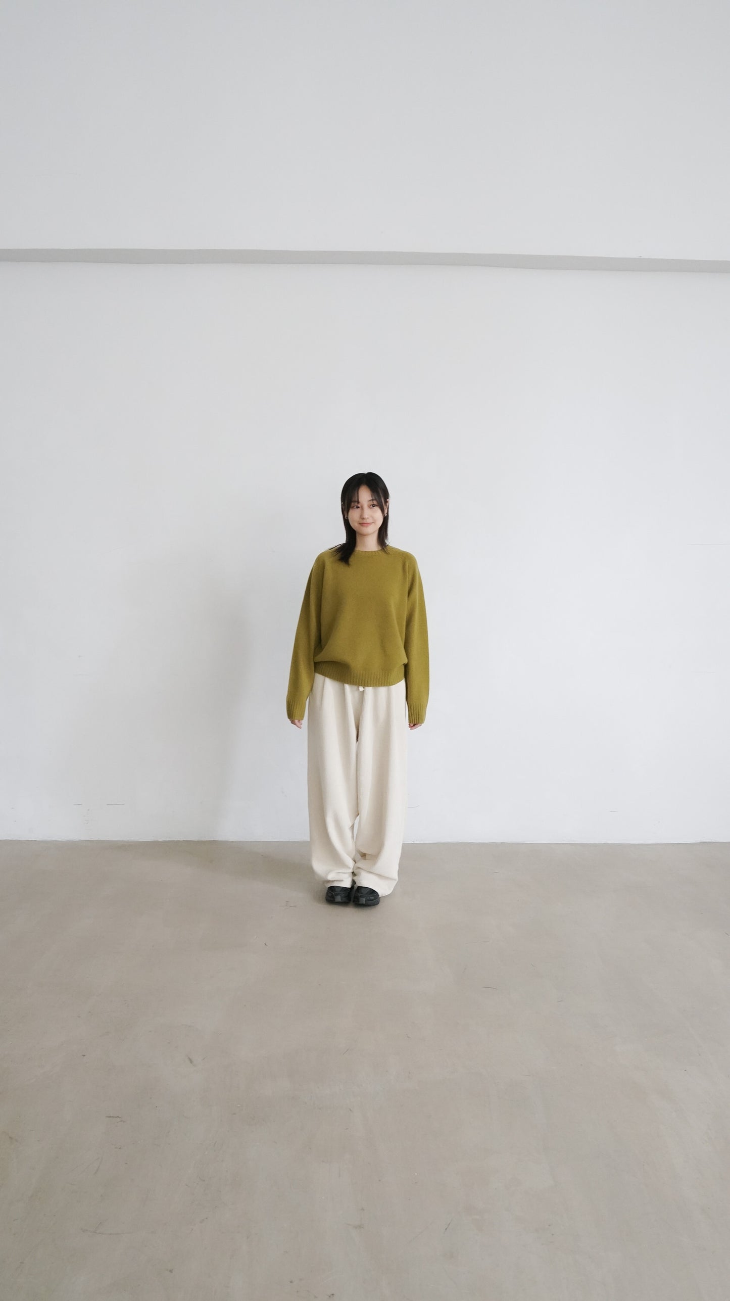 classic wool sweater in mustard green ( pre-order )