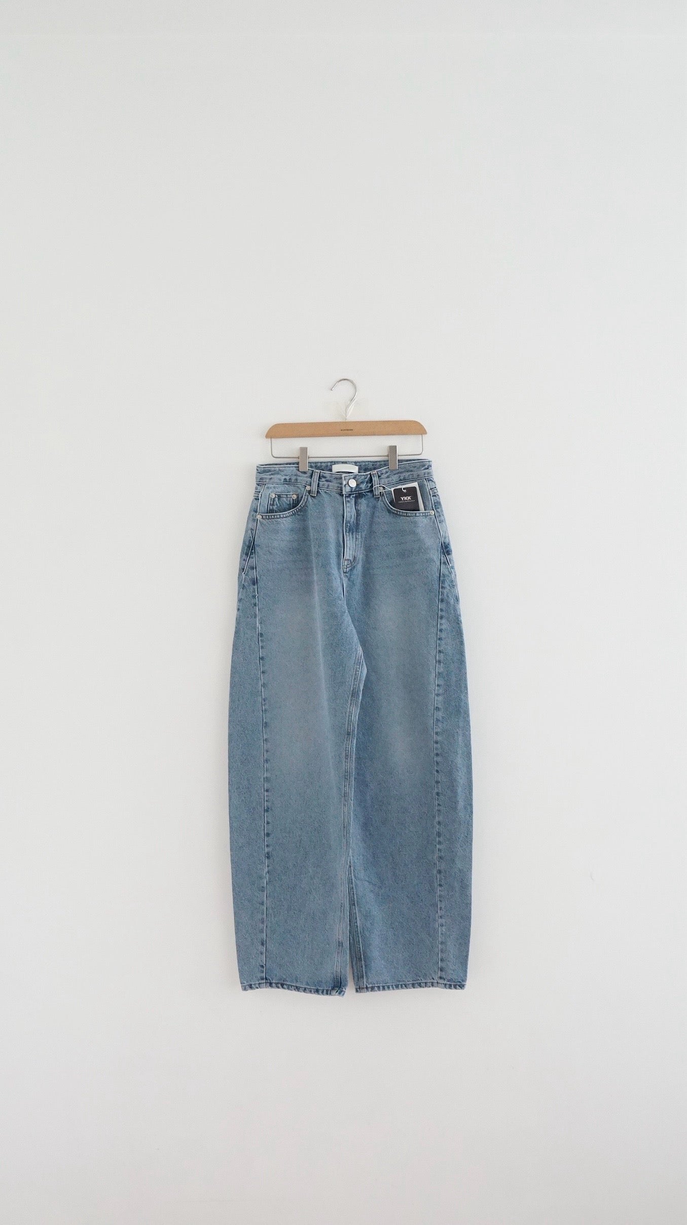 high-quality cocoon denim pants (M)