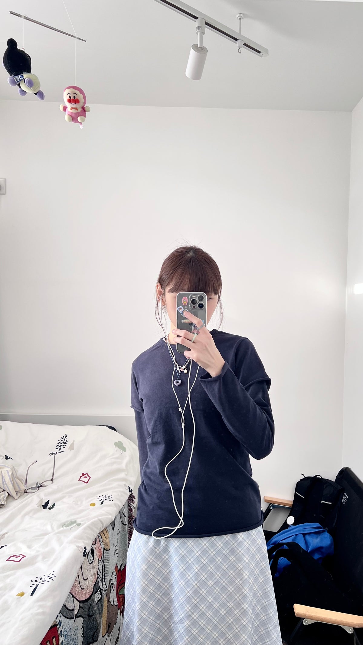 faye layered trim tee in navy (pre-order)
