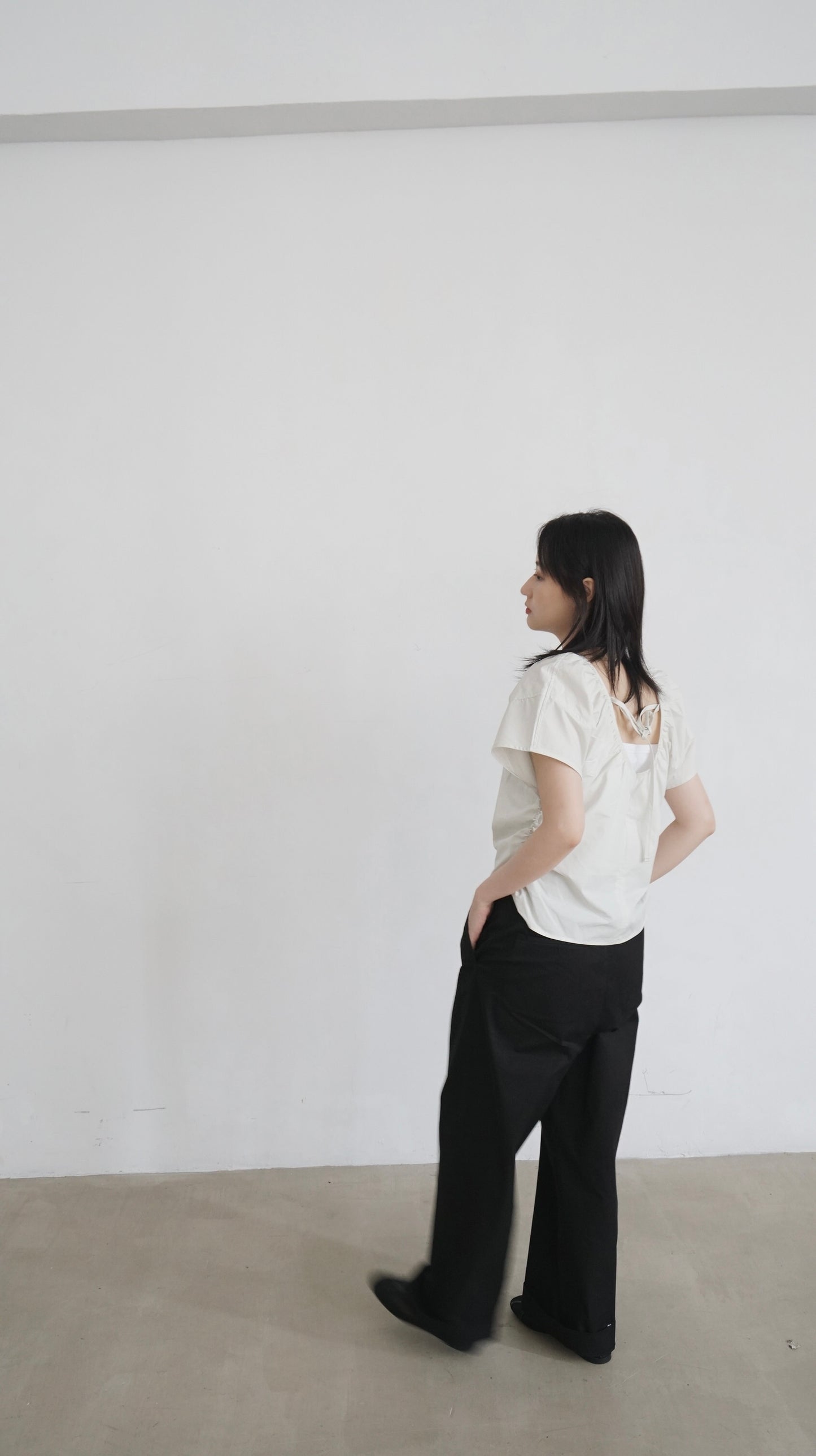 collar pants in black (pre-order)