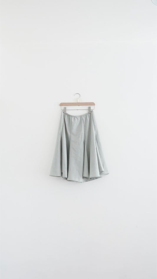 belle panelled flare midi skirt in mint (pre-order)