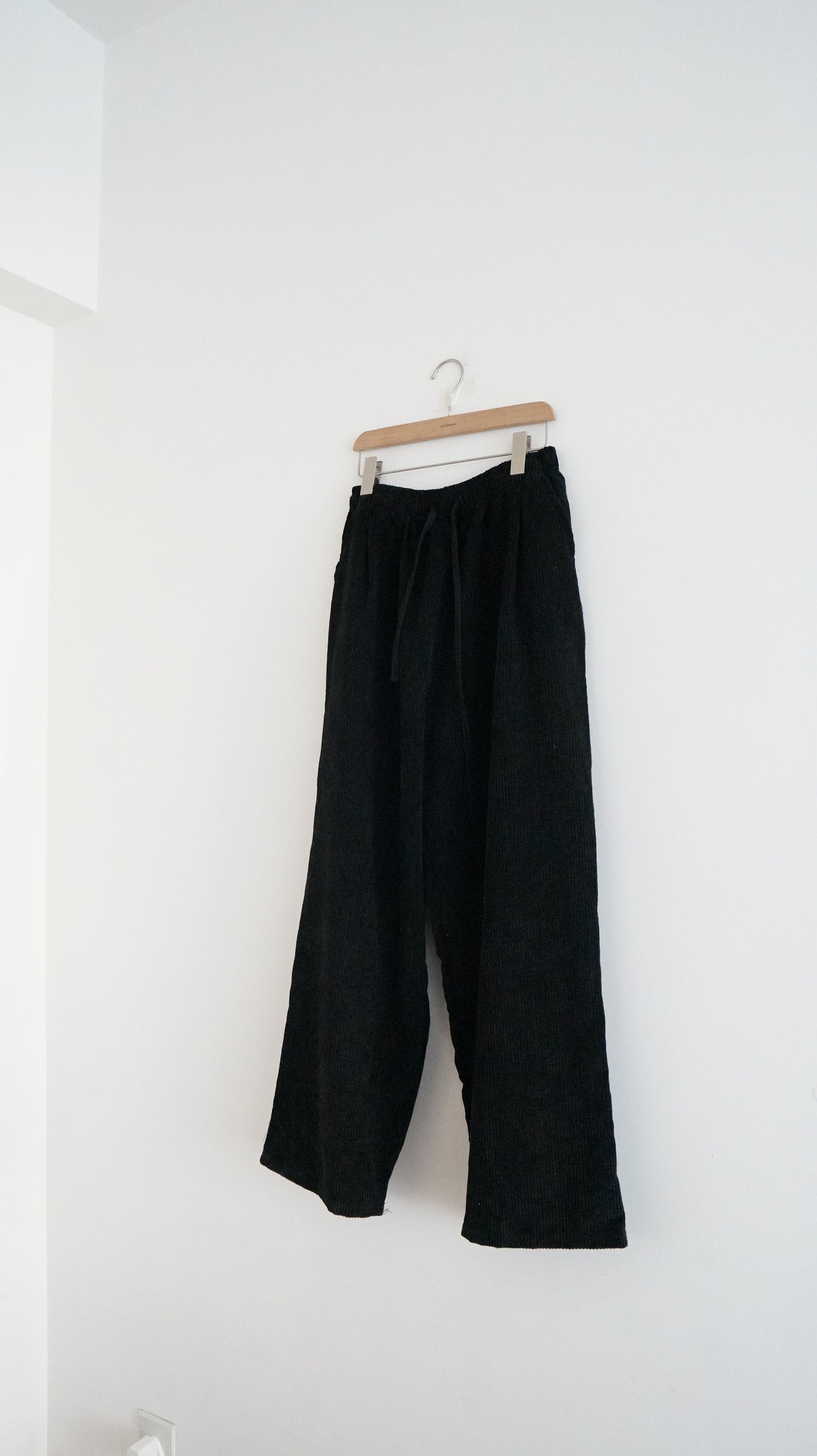 cozy corduroy wide pants in black ( pre-order )
