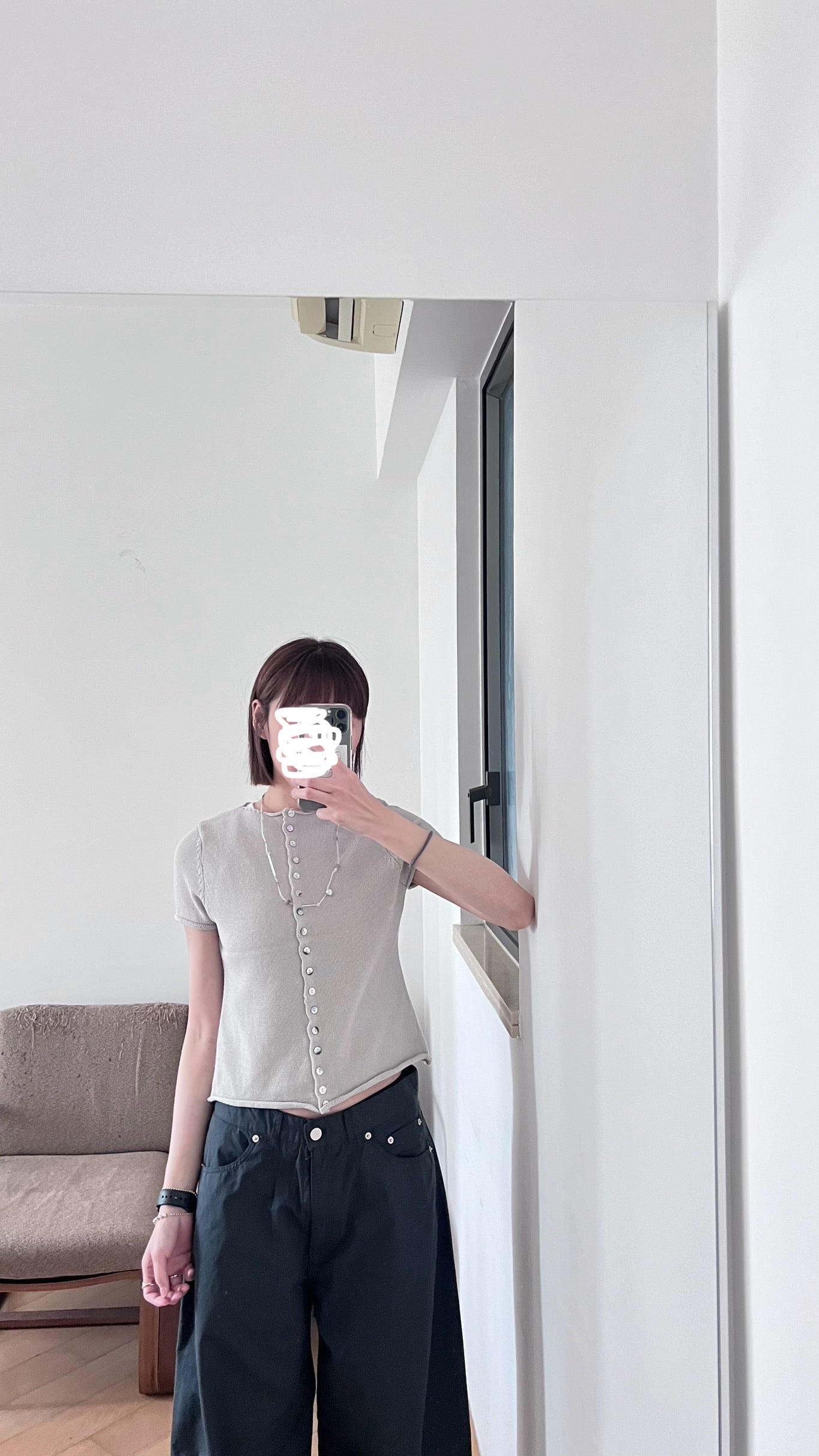 soft sleeve cardigan in grey (pre-order)