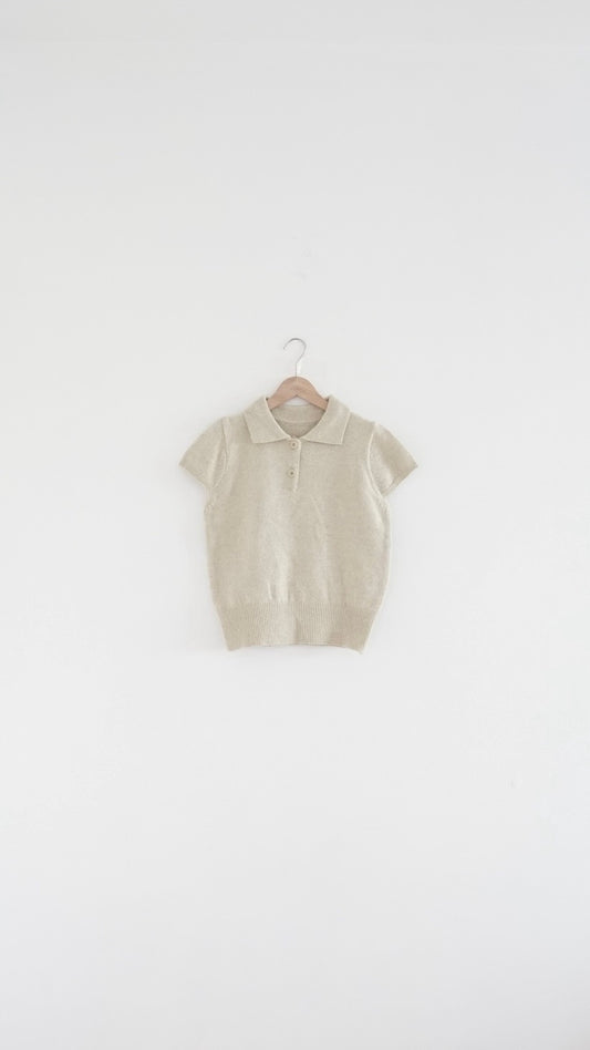 cindy classic polo knit shirt in light green (pre-order)