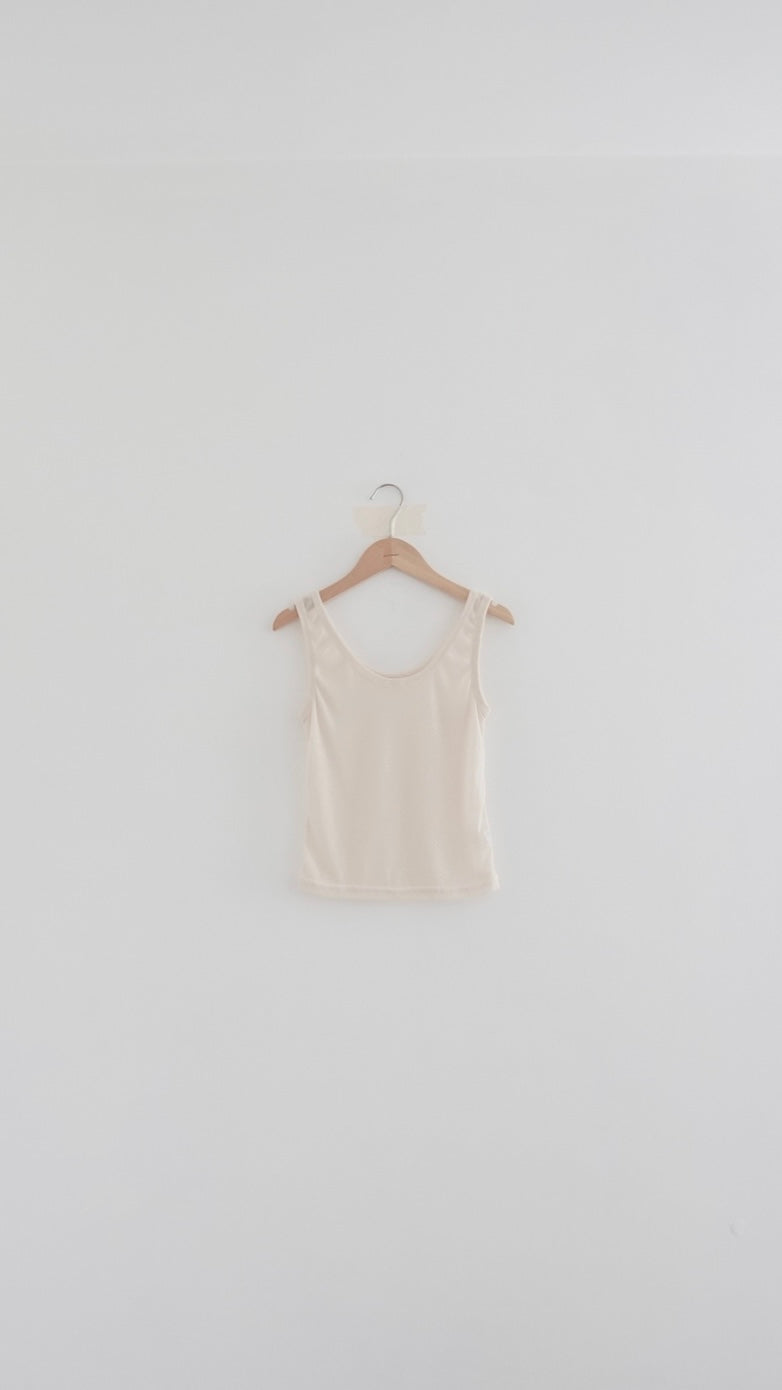 soufflé sheer layered tank top in light lemon (pre-order)