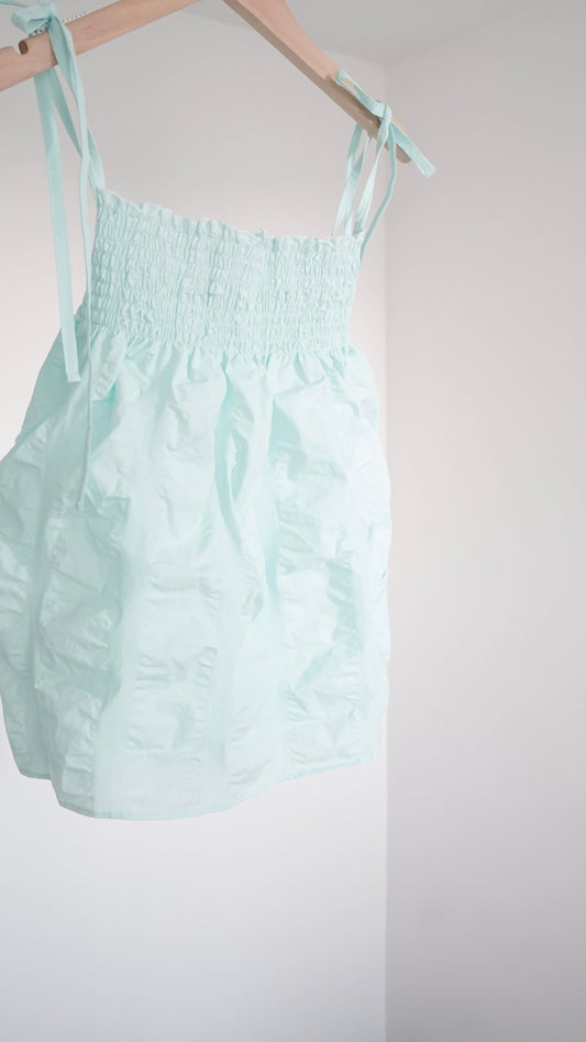 jerry shirred camisole top in mint (pre-order)