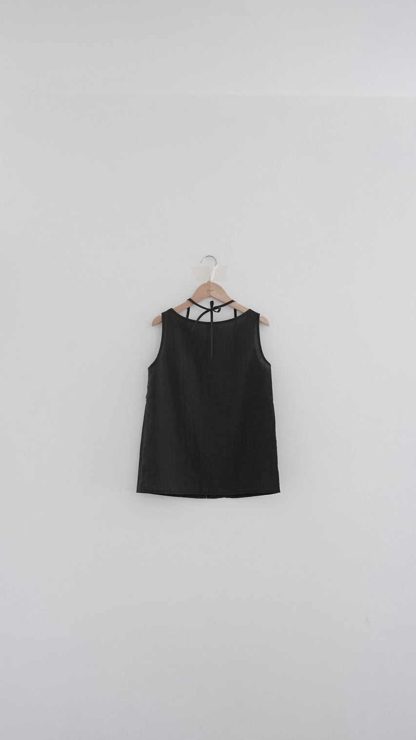 pearl sheer layering top set in charcoal (pre-order)