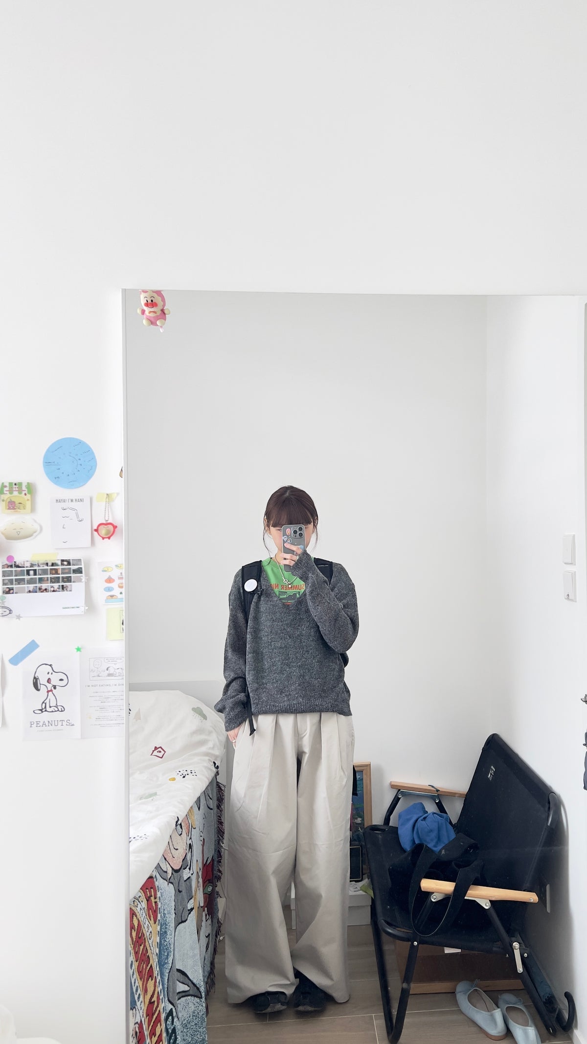 ally pleated waist trousers in grey (pre-order)