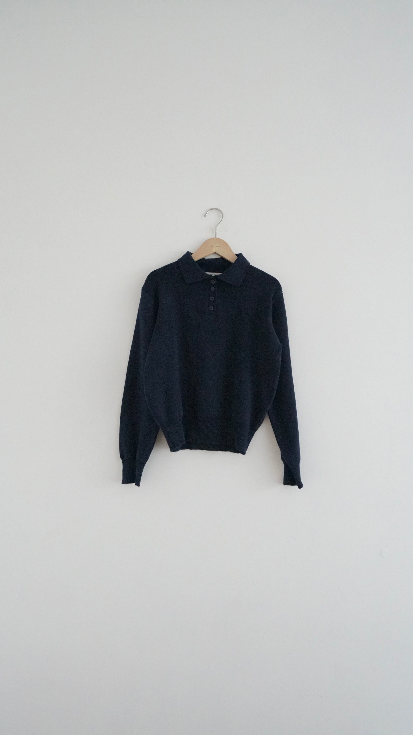 classic polo sweater in navy ( pre-order )